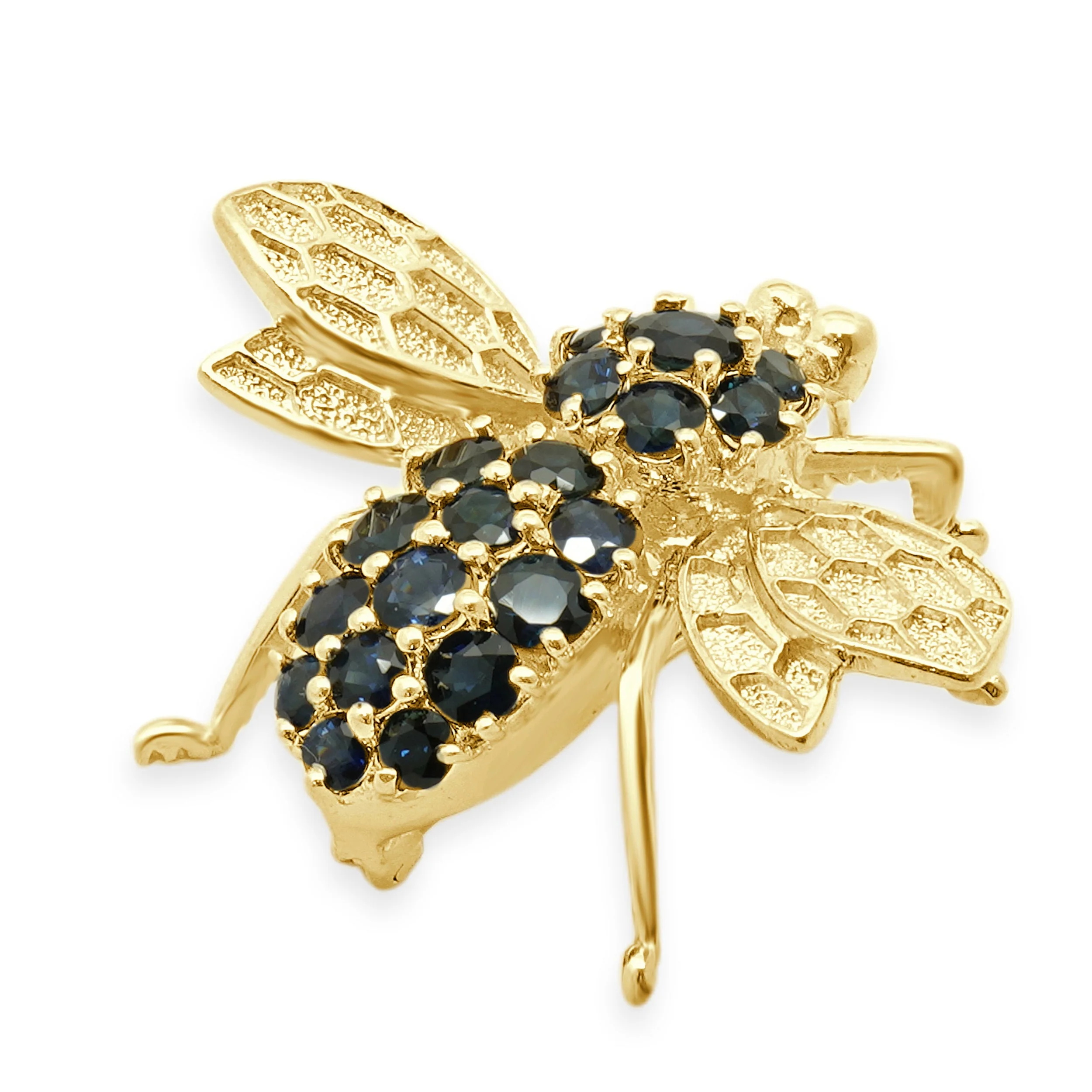 14 Karat Yellow Gold Sapphire Bee Pin - Image 2