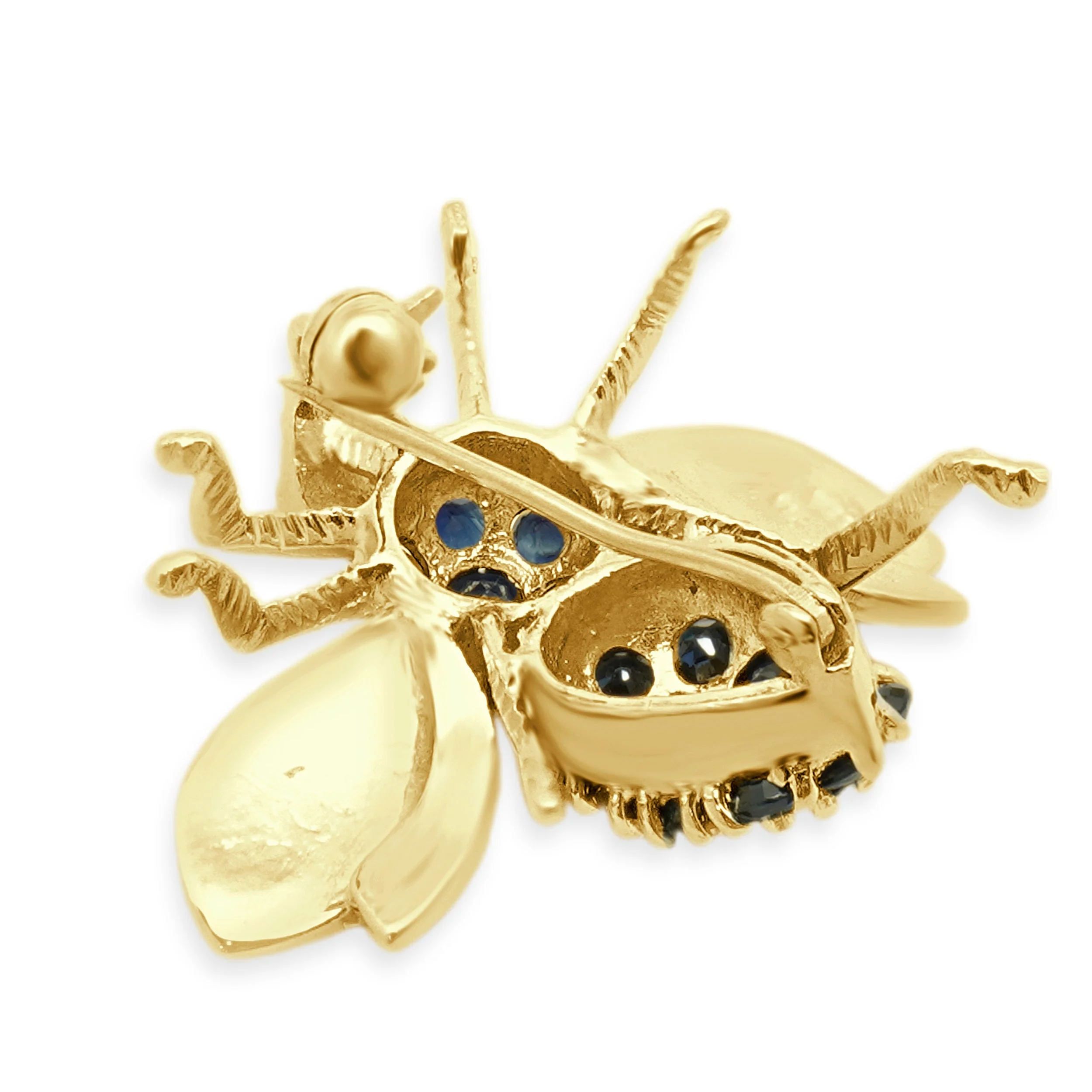 14 Karat Yellow Gold Sapphire Bee Pin - Image 3