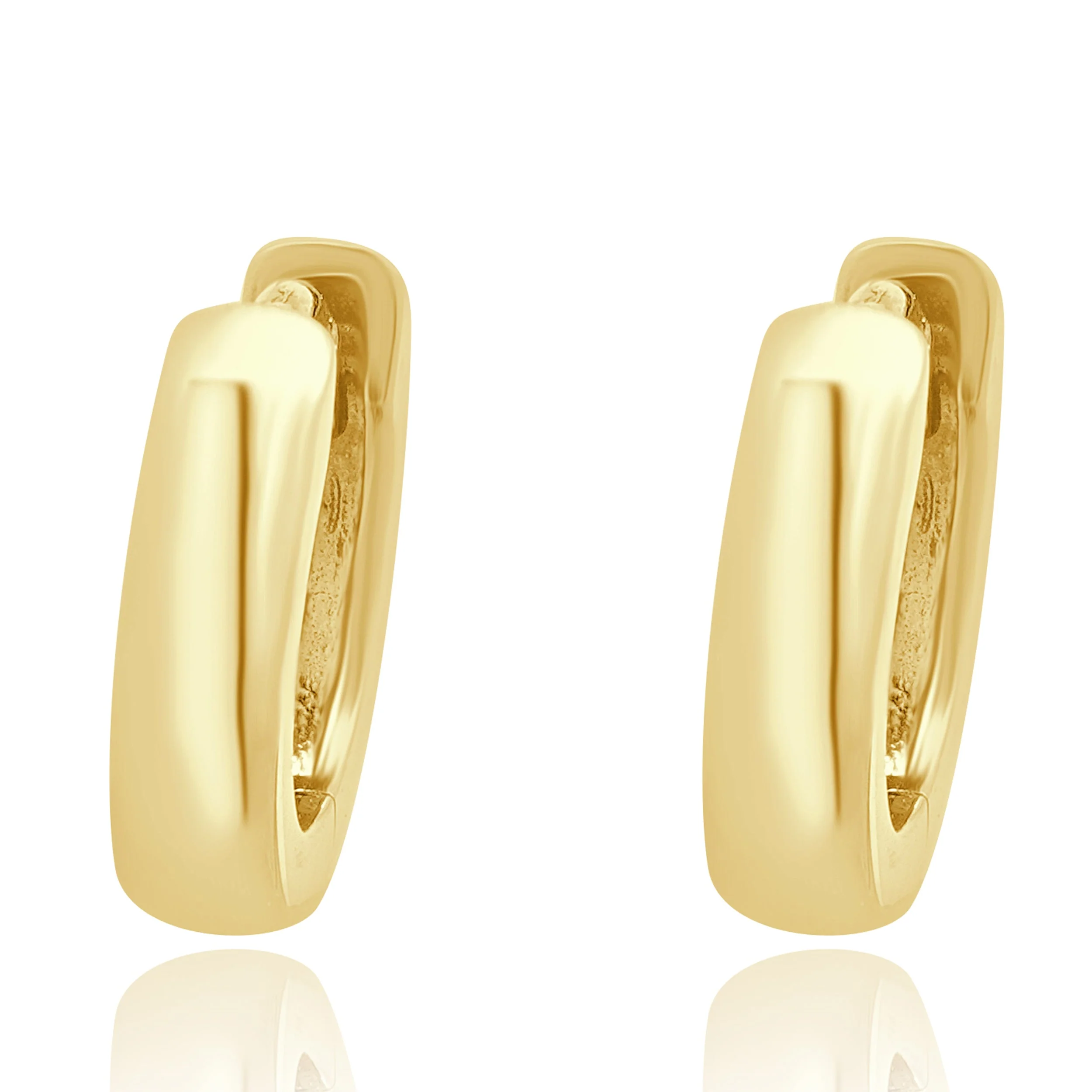 14 Karat Yellow Gold Small Hoop Huggie Earrings - Image 2