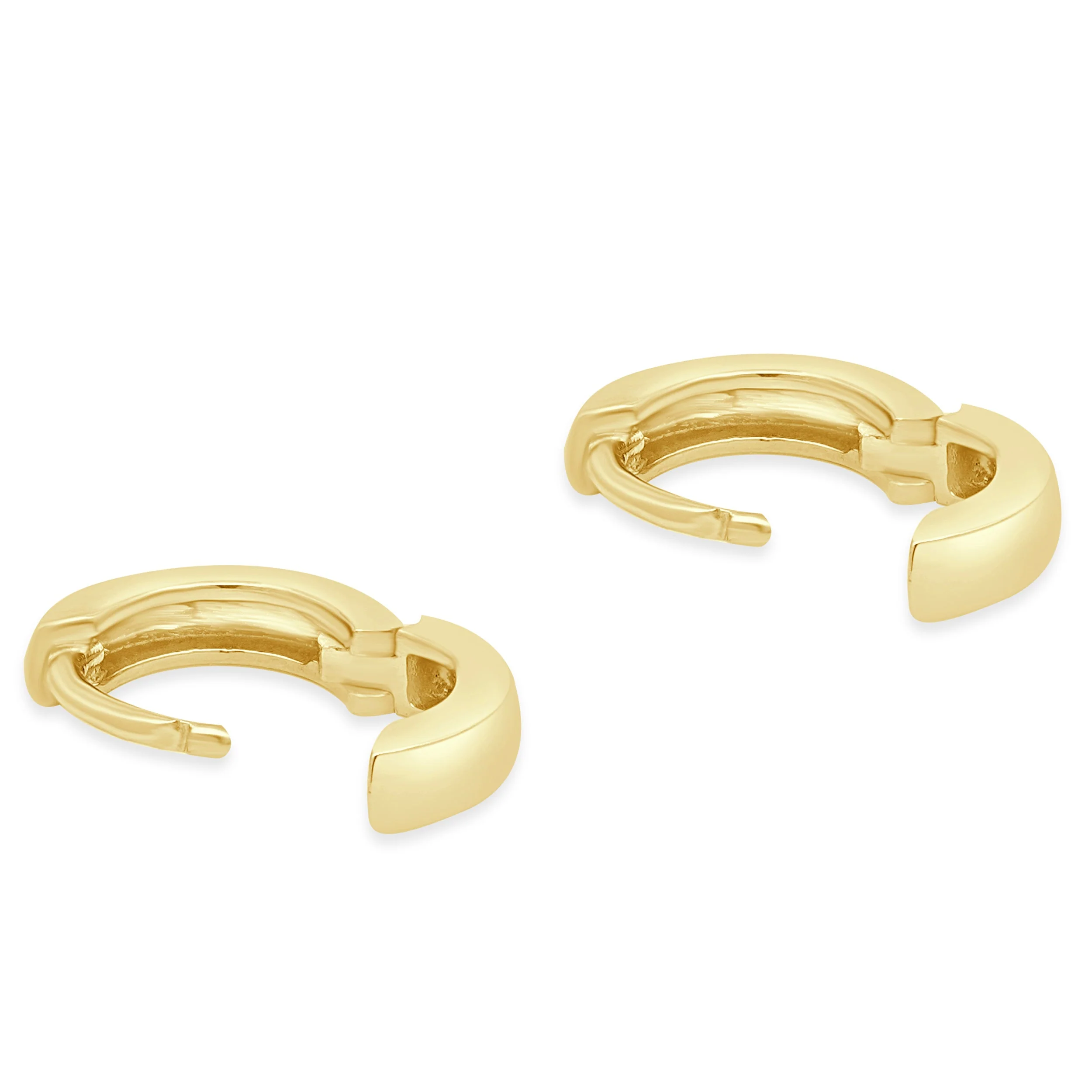 14 Karat Yellow Gold Small Hoop Huggie Earrings - Image 4