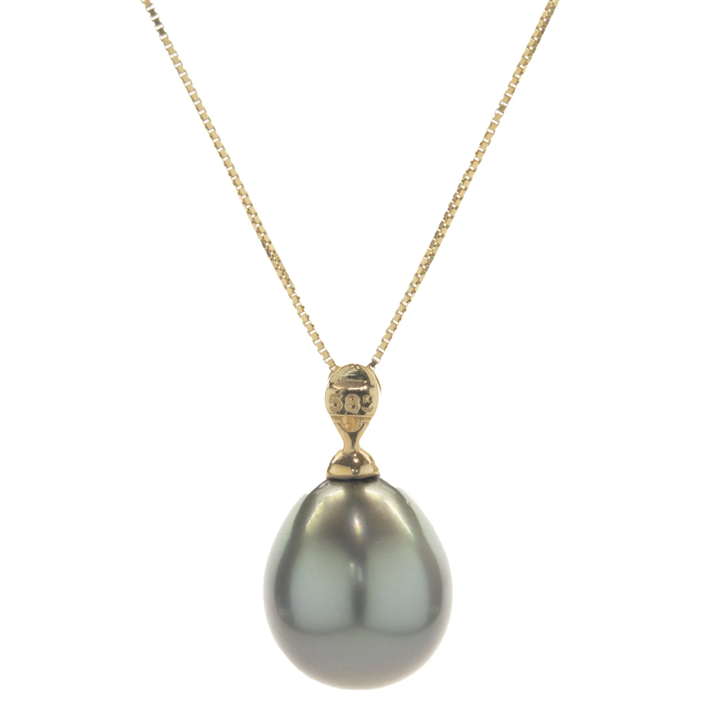 14 Karat Yellow Gold Tahitian Pearl Necklace - Image 2
