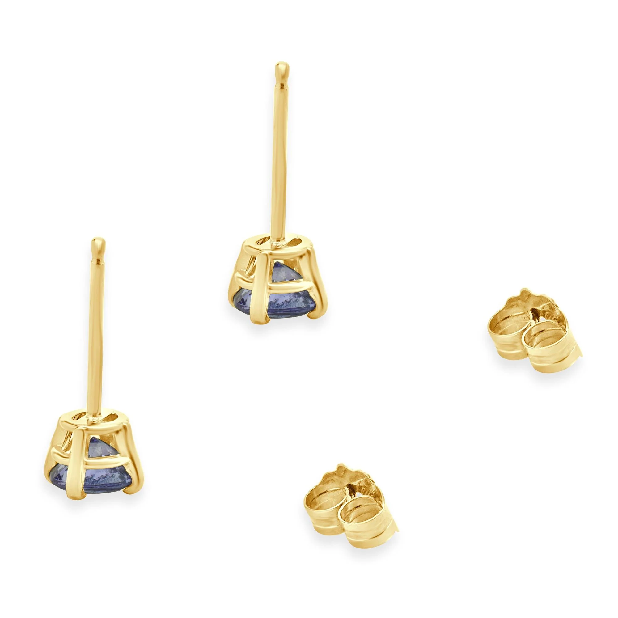 14 Karat Yellow Gold Tanzanite Stud Earrings - Image 4