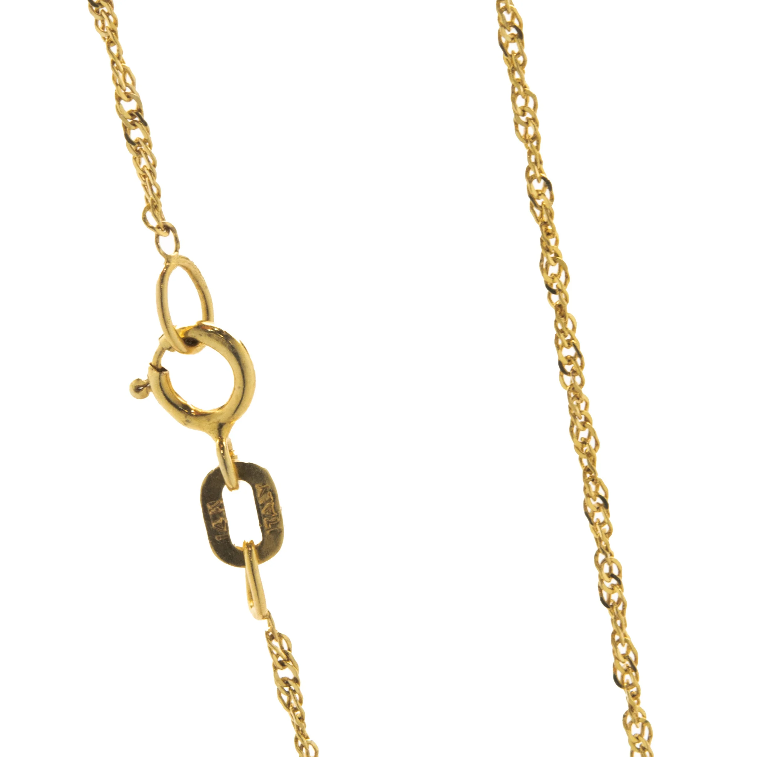 14 Karat Yellow Gold Trillion Cut Blue Topaz and Diamond Necklace - Image 4