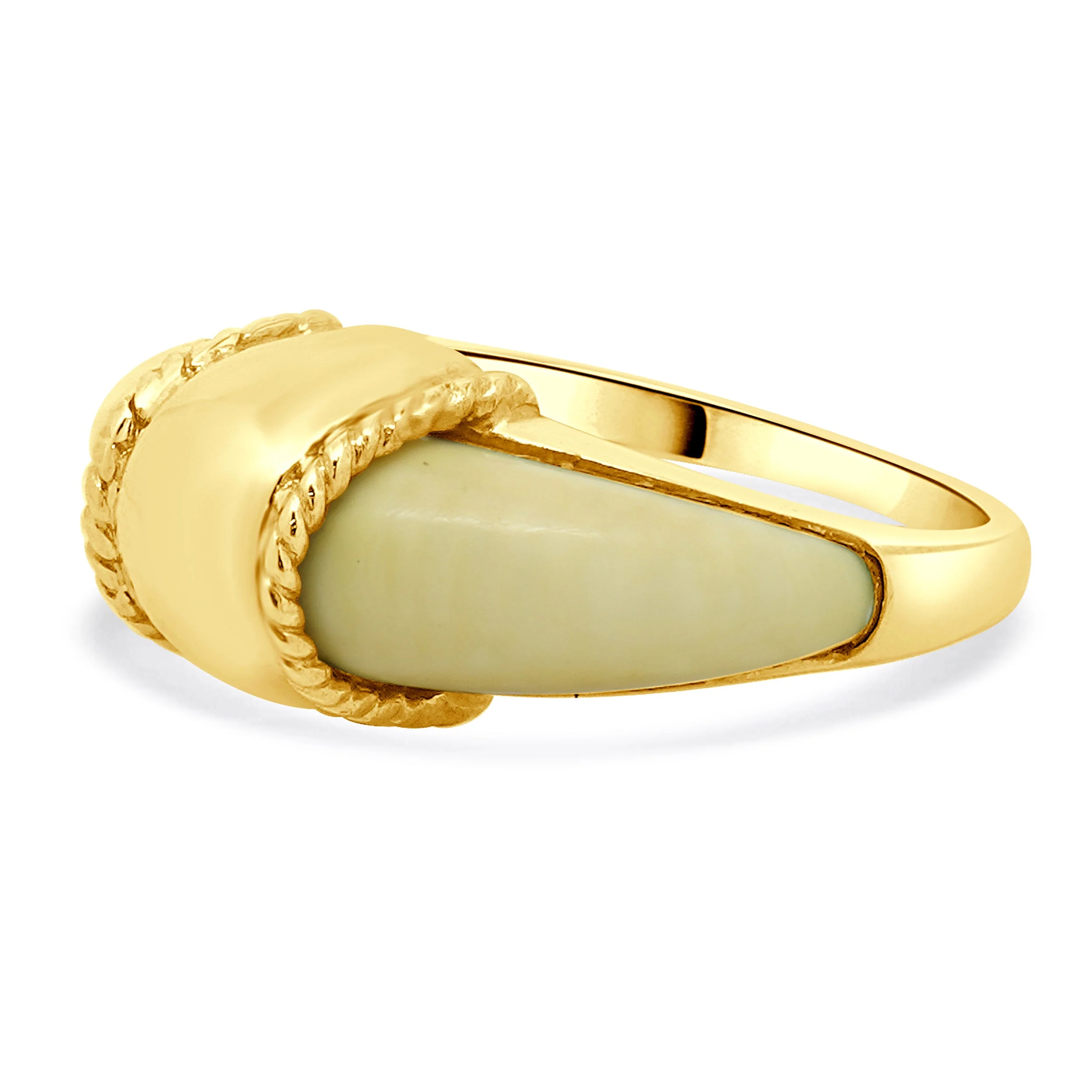14 Karat Yellow Gold Vintage Bone Ring - Image 2