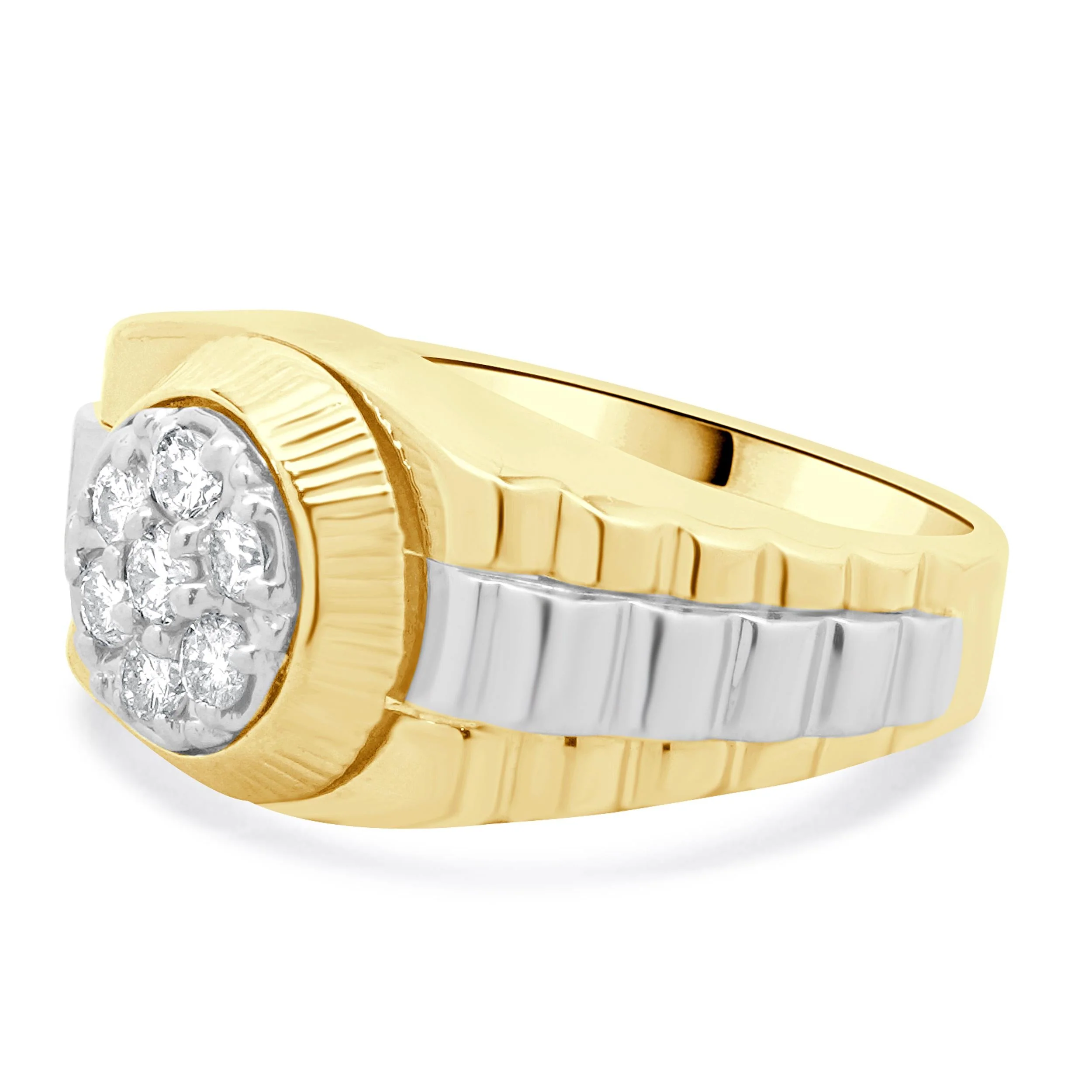 14 Karat Yellow & White Gold Diamond Cluster Style Ring - Image 2