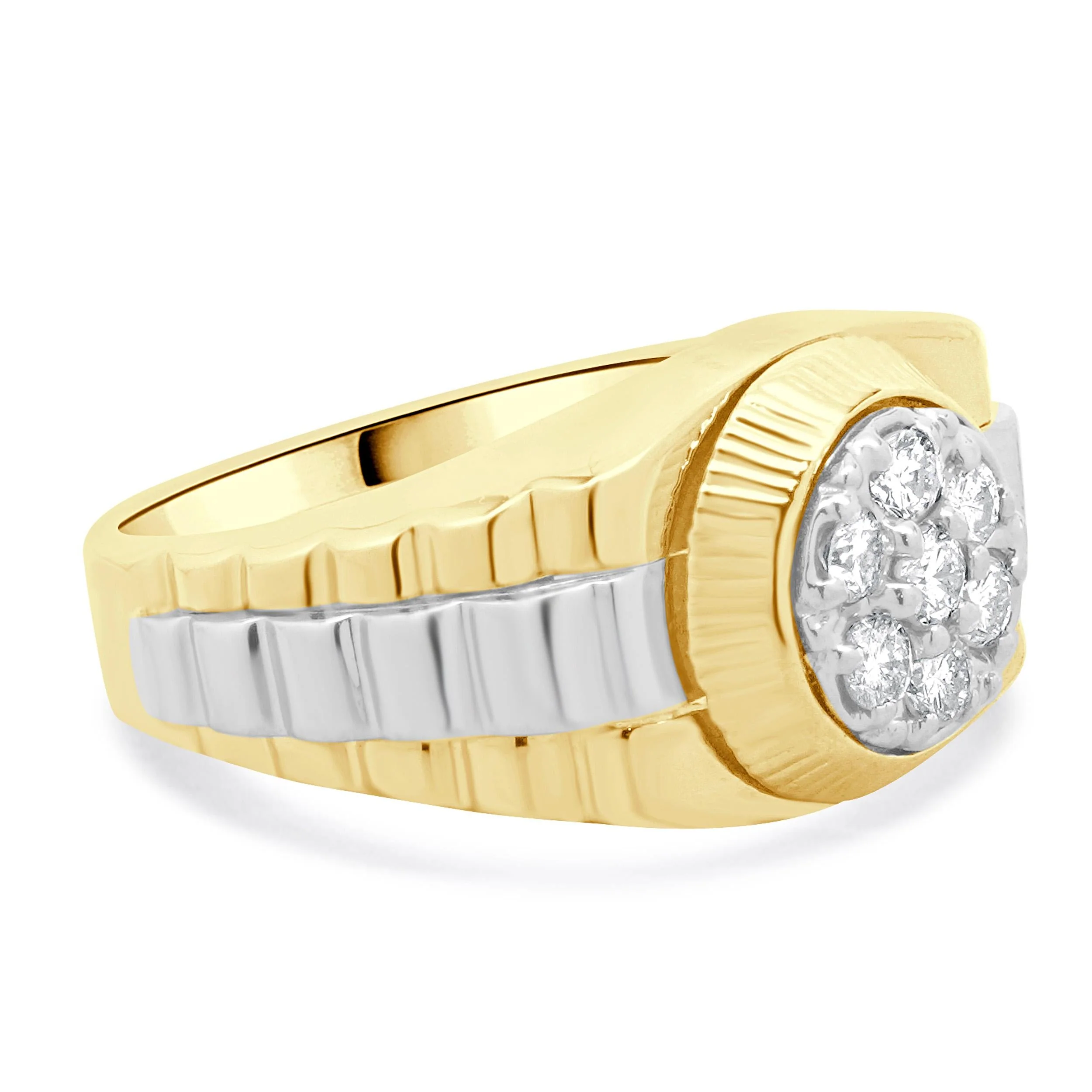 14 Karat Yellow & White Gold Diamond Cluster Style Ring - Image 3