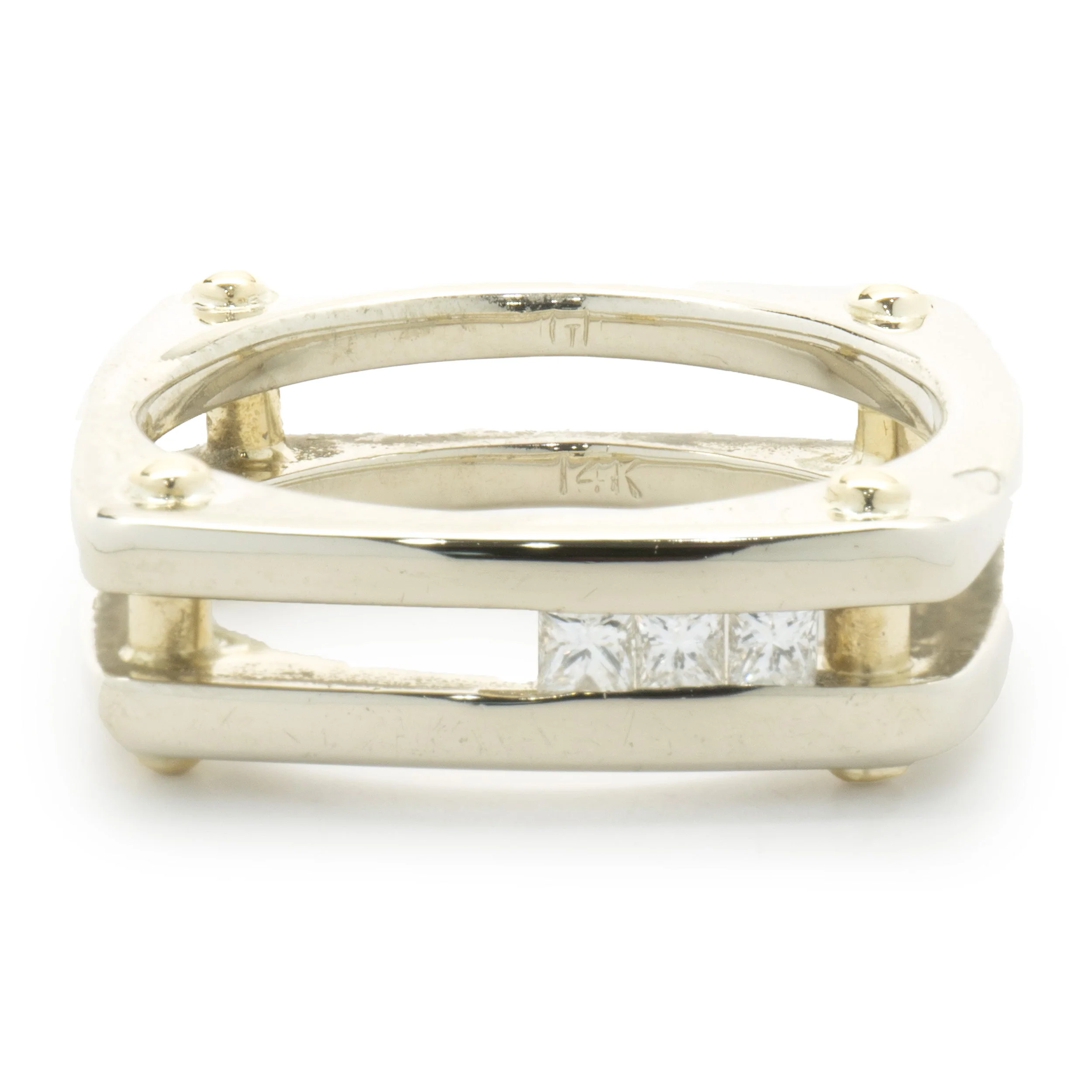 14 Karat Yellow & White Gold Diamond Dual Structure Ring