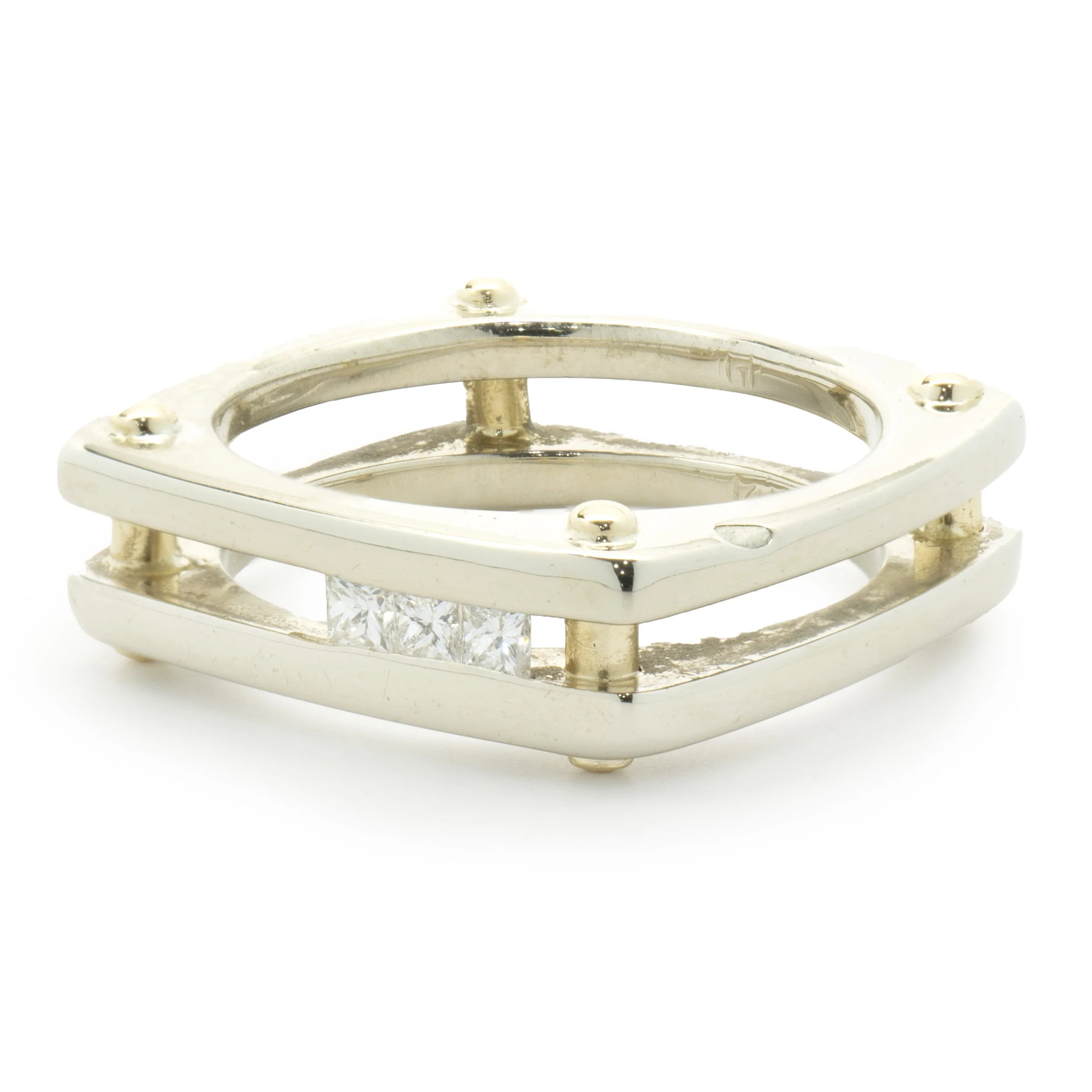 14 Karat Yellow & White Gold Diamond Dual Structure Ring - Image 2