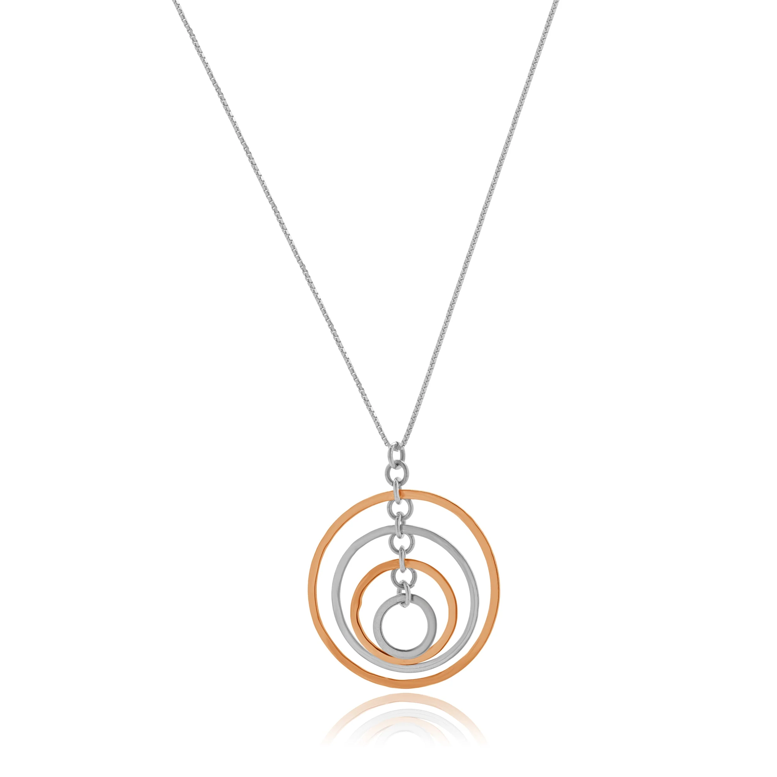 14 Karat Yellow & White Gold Multi Circle Necklace