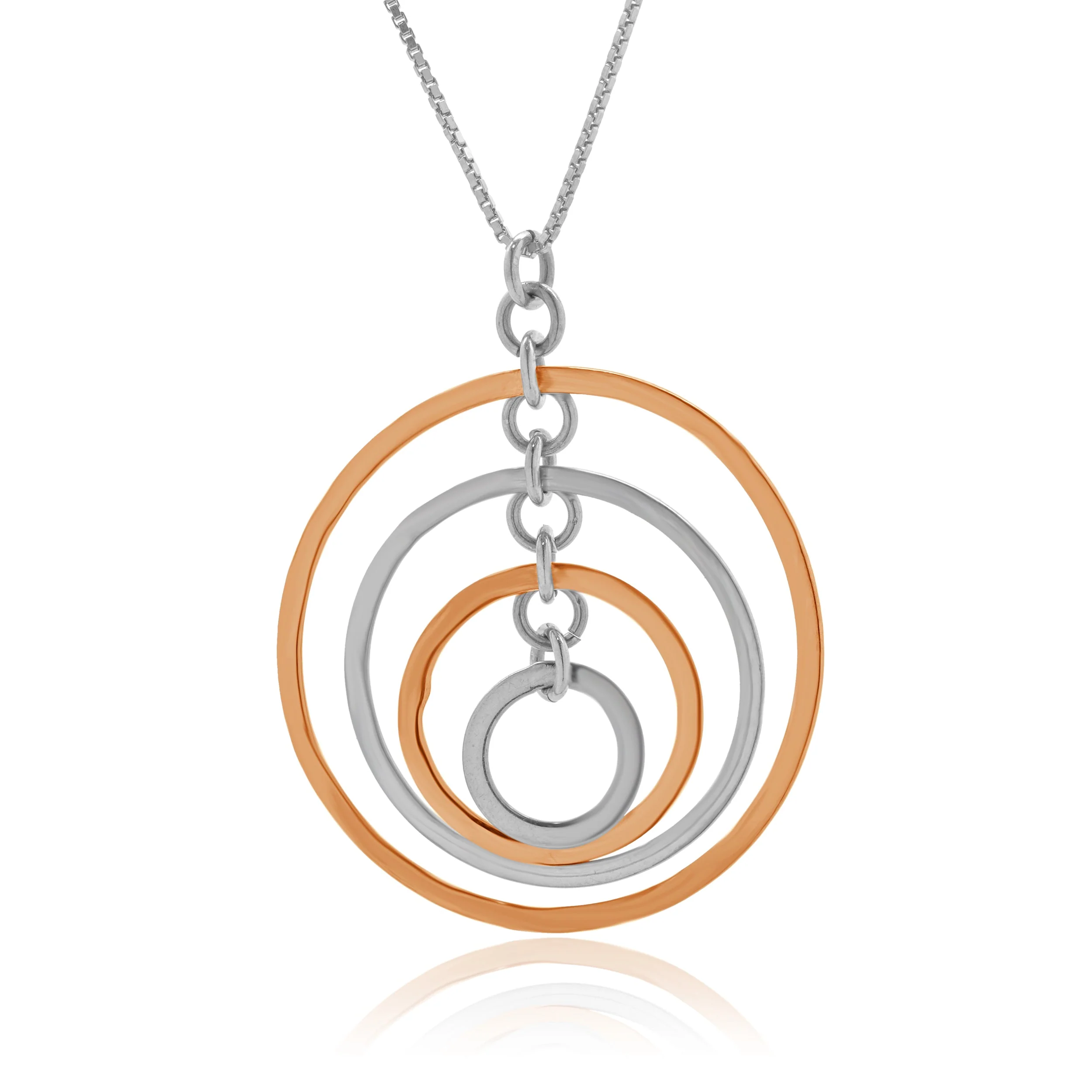 14 Karat Yellow & White Gold Multi Circle Necklace - Image 2