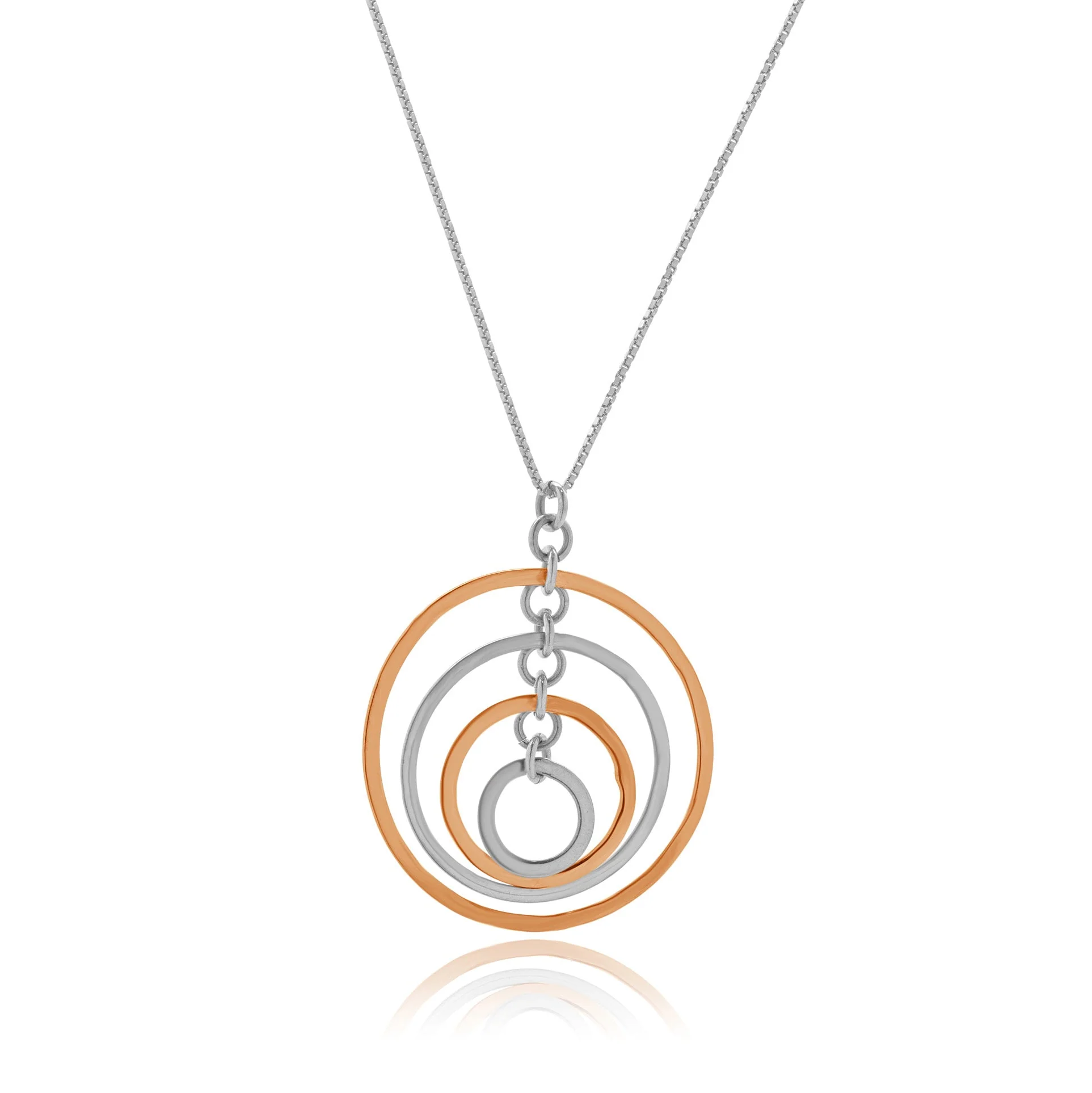 14 Karat Yellow & White Gold Multi Circle Necklace - Image 4