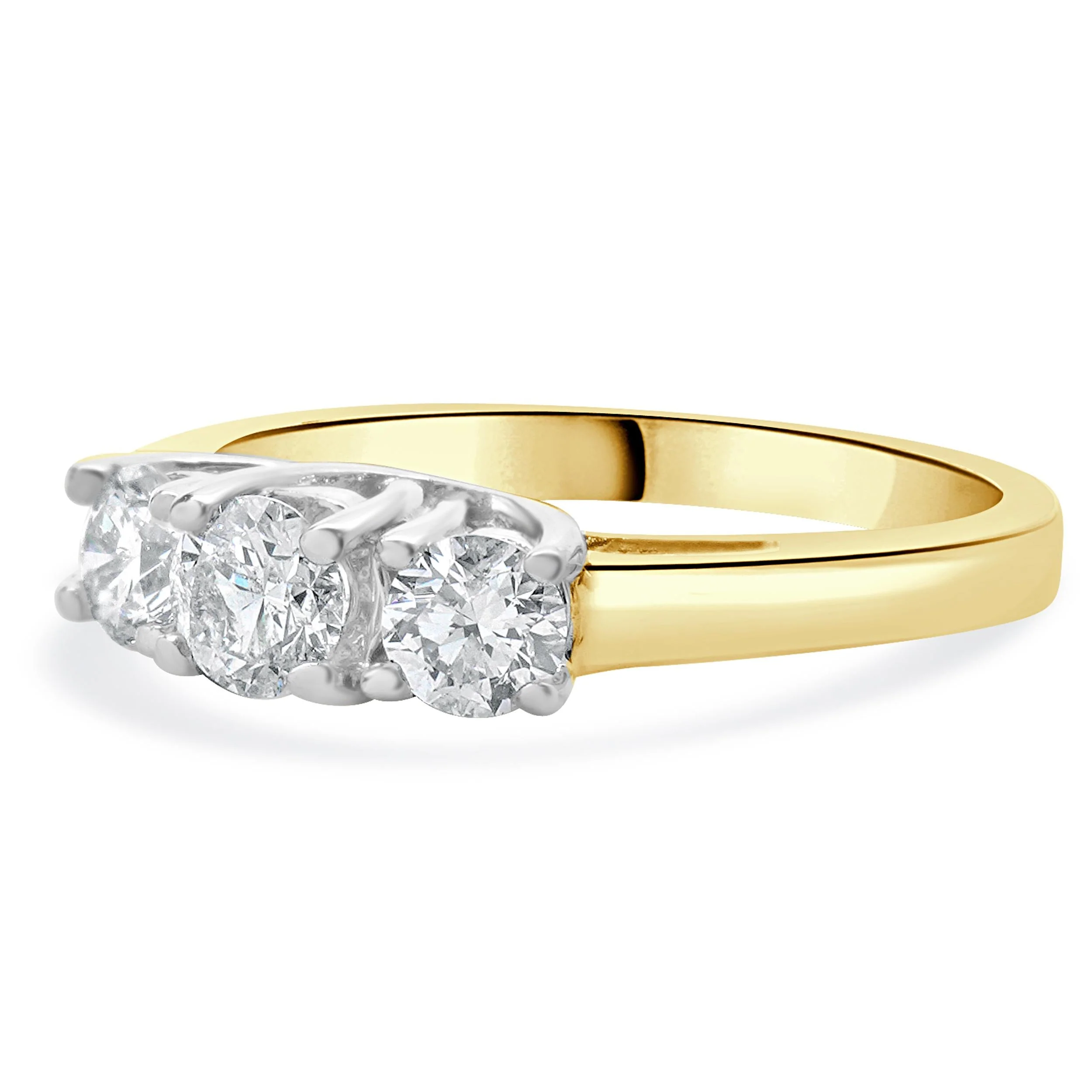 14 Karat Yellow & White Gold Past, Present, Future Diamond Engagement Ring - Image 2