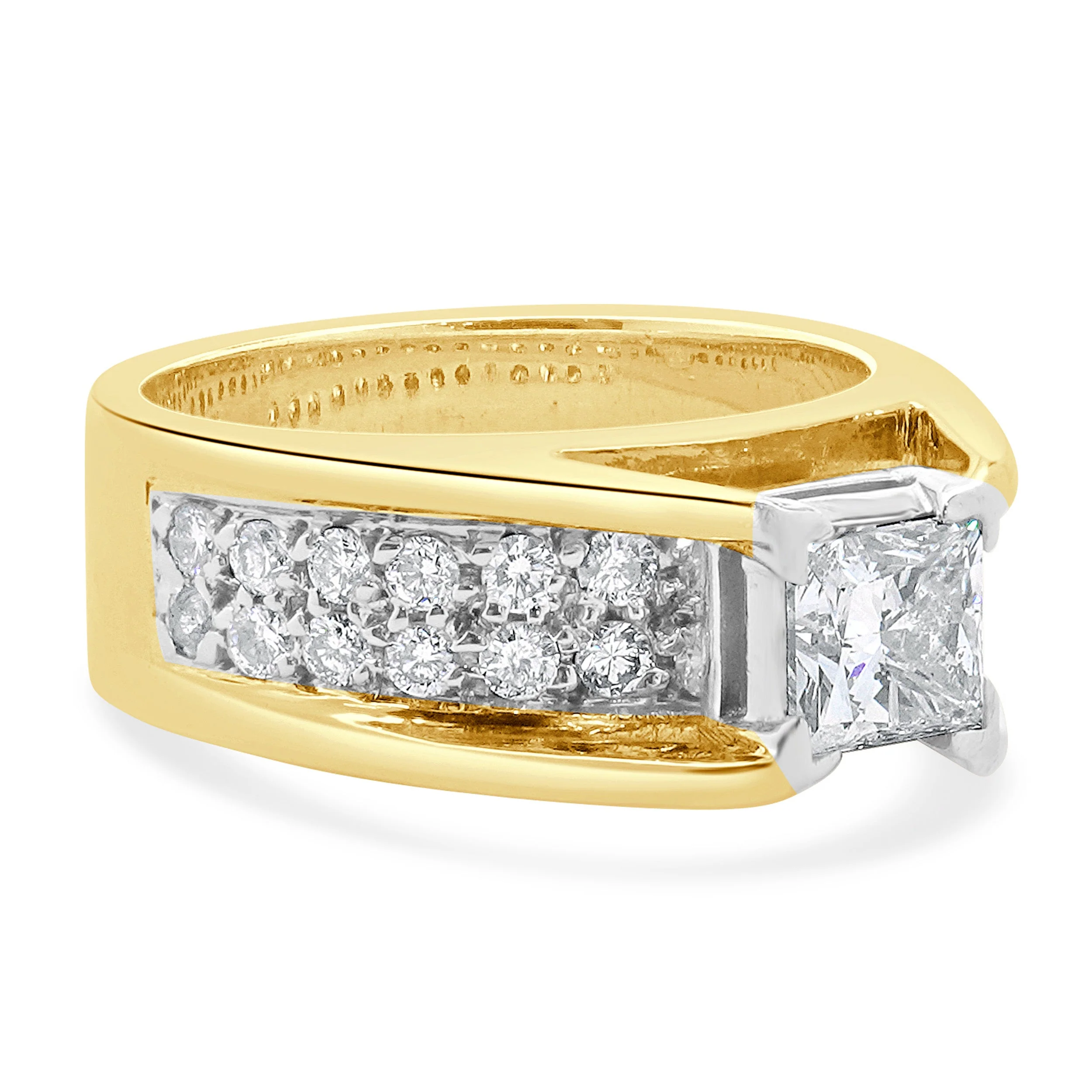 14 Karat Yellow & White Gold Princess Cut Diamond Engagement Ring - Image 4