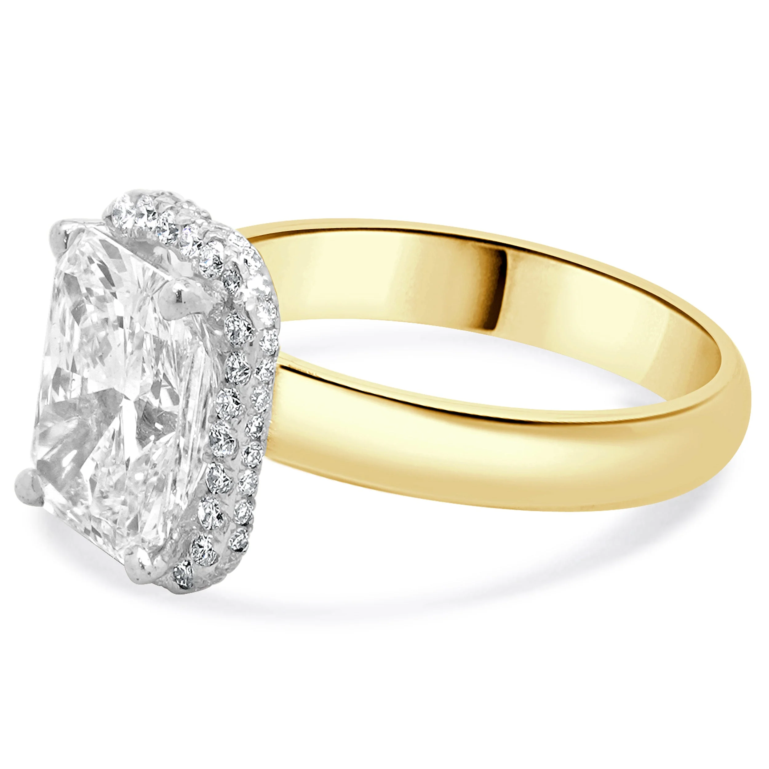 14 Karat Yellow & White Gold Radiant Cut Diamond Engagement Ring - Image 2
