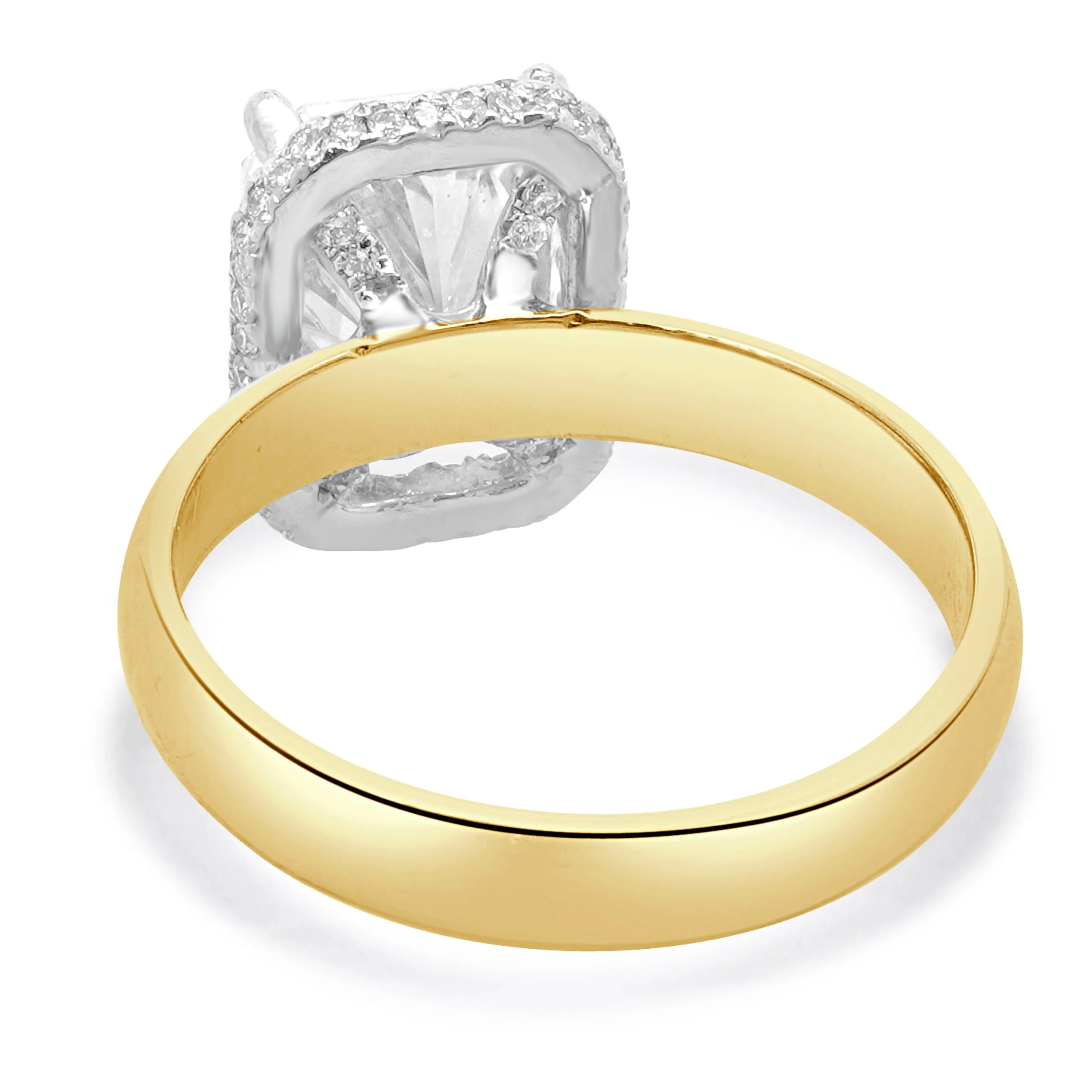 14 Karat Yellow & White Gold Radiant Cut Diamond Engagement Ring - Image 4