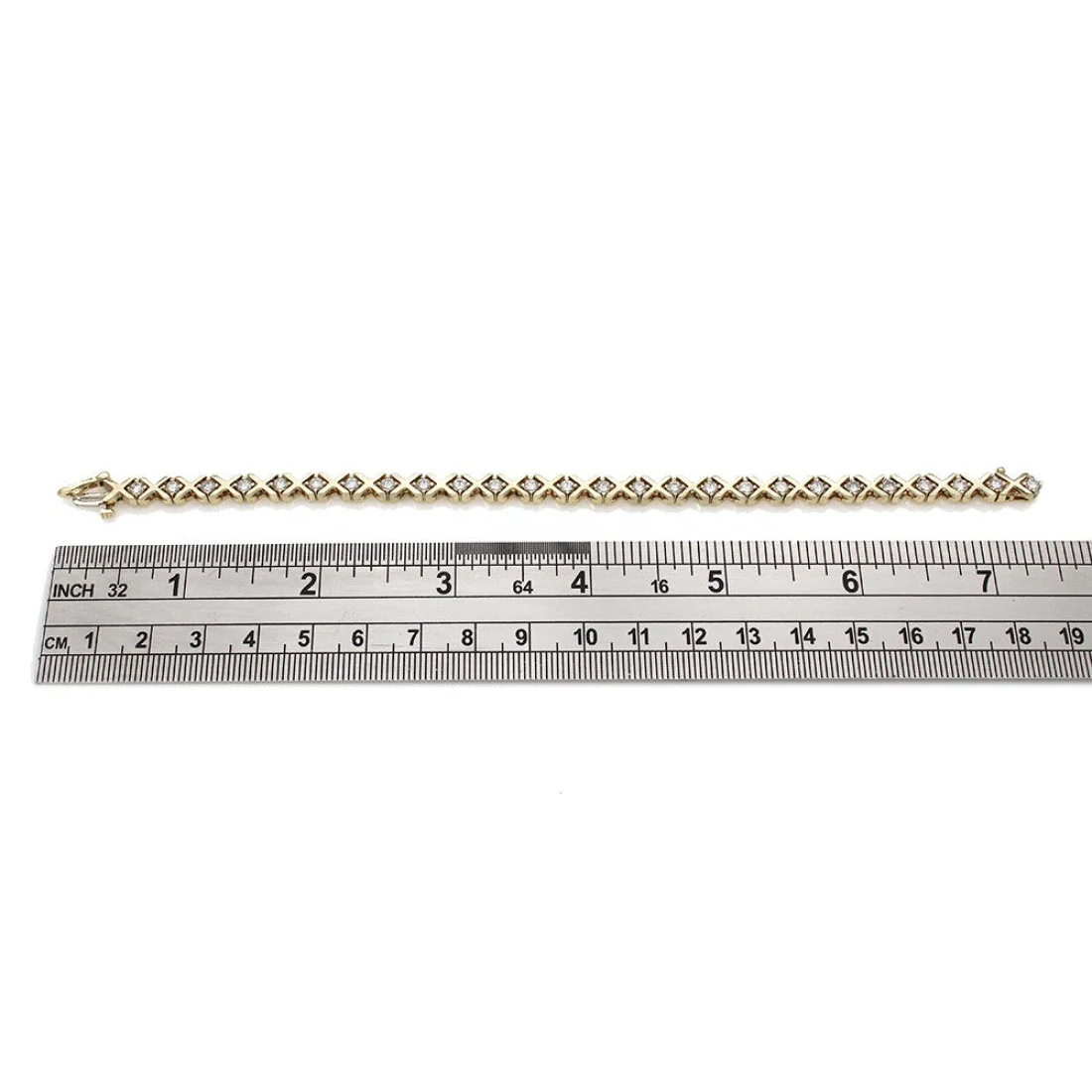 14K Yellow Gold Diamond X Bracelet - Image 3