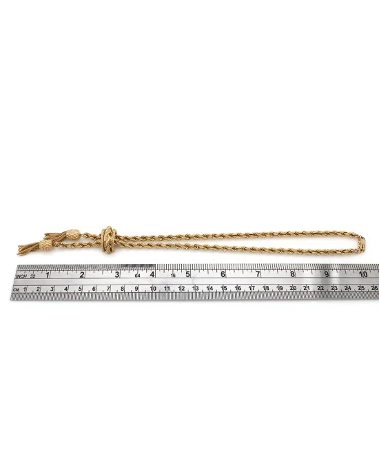 14K Lariat Style Rope Drop Necklace - Image 3