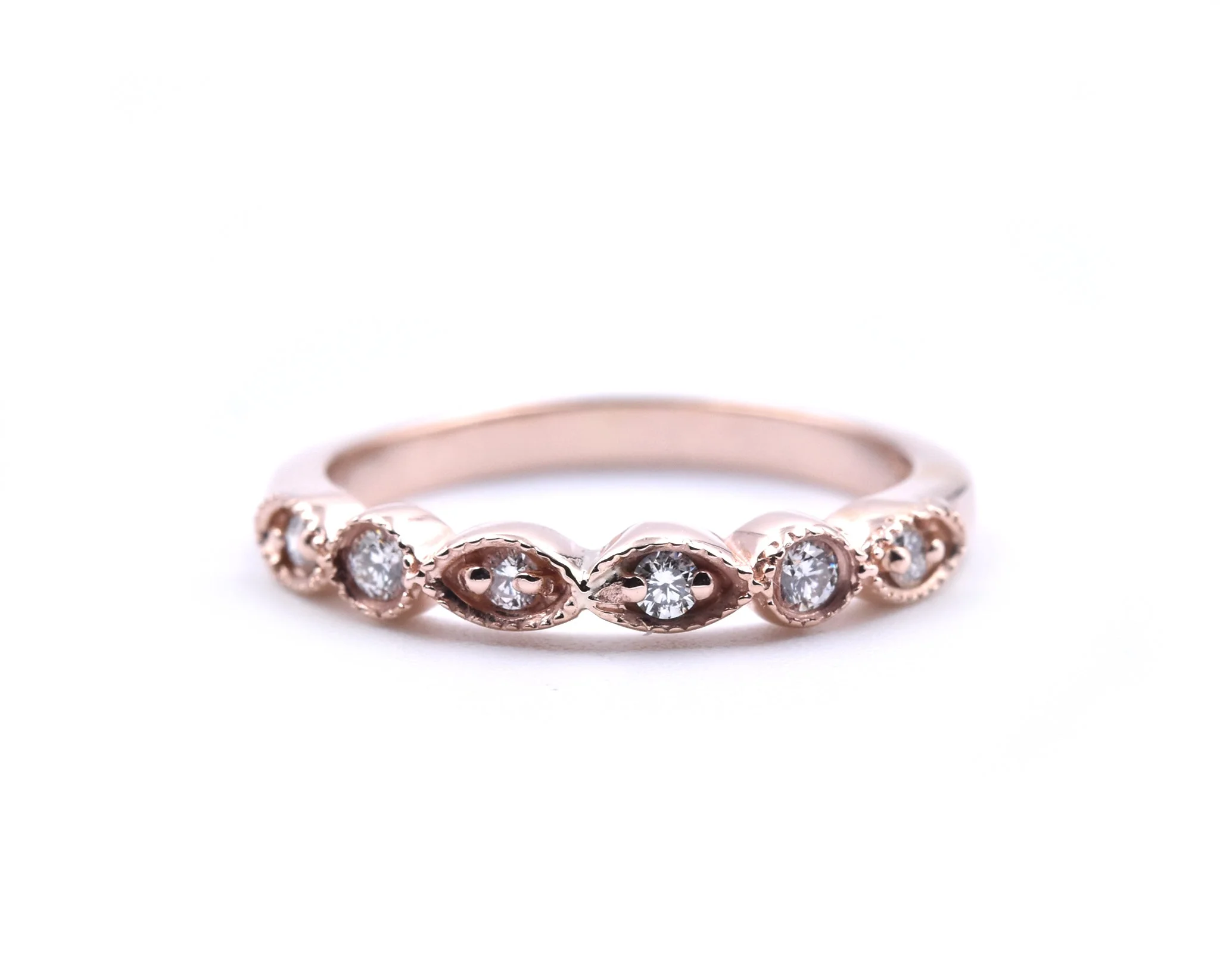 14k Rose Gold Diamond Wedding Band