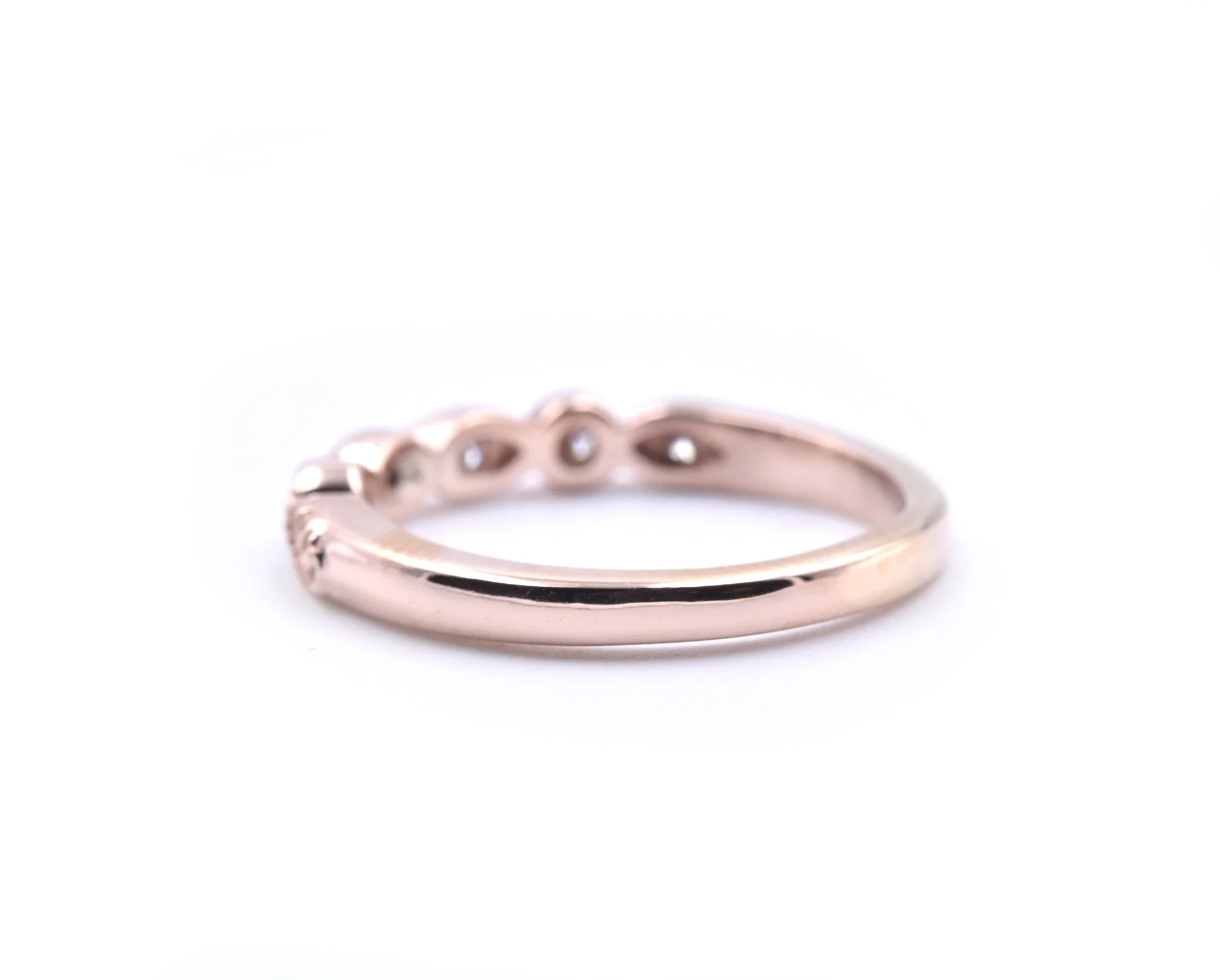 14k Rose Gold Diamond Wedding Band - Image 4