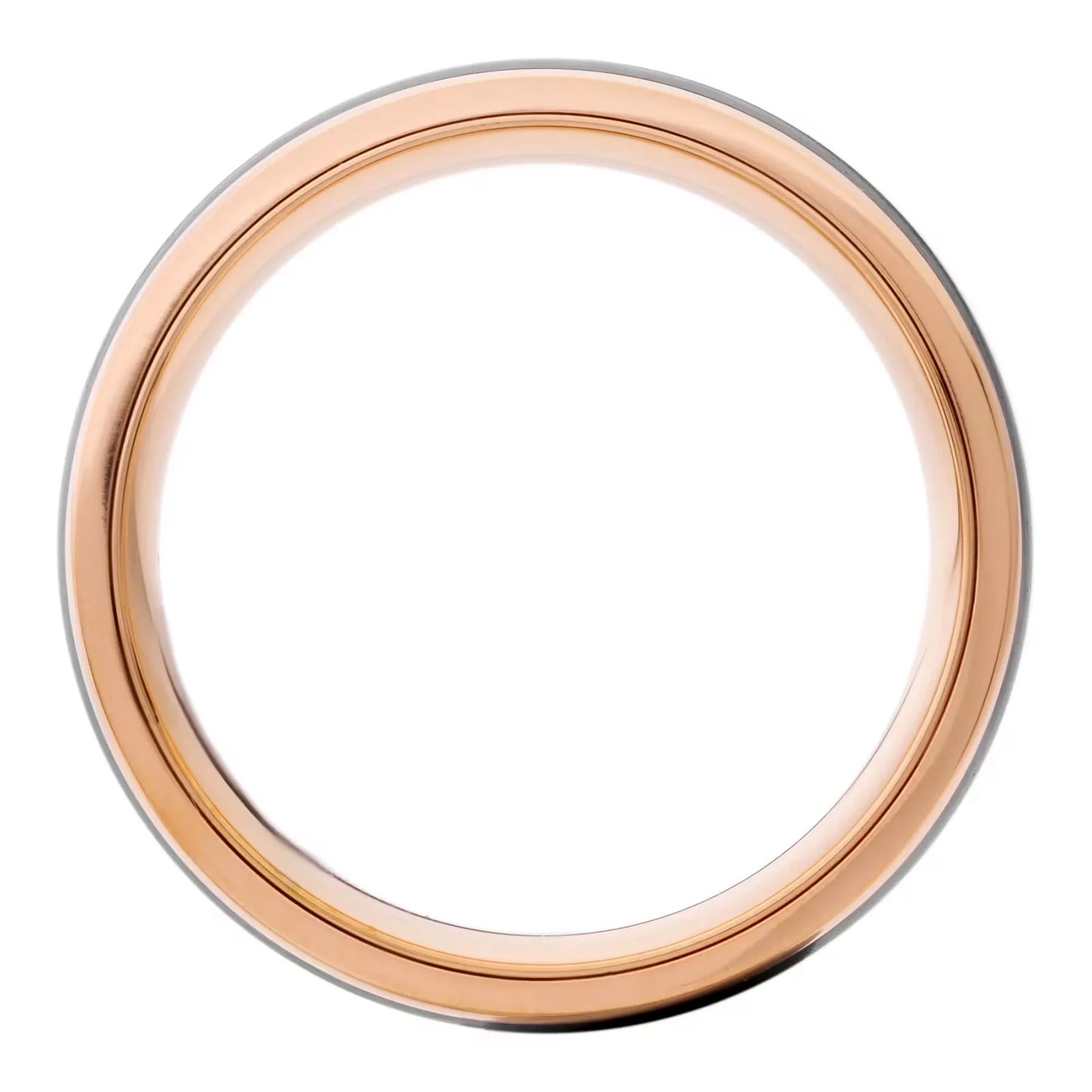14K Rose Gold & Zirconium Inlay Men’s Wedding Band - Image 3