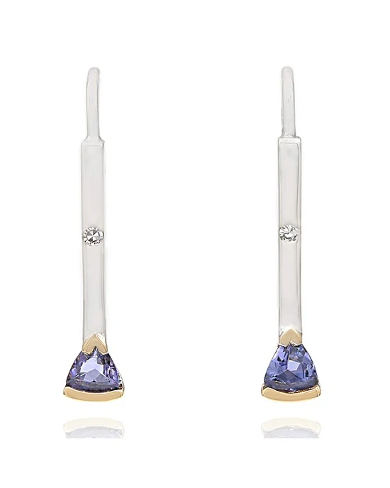 14K Tanzanite and Diamond French Wire Earrings