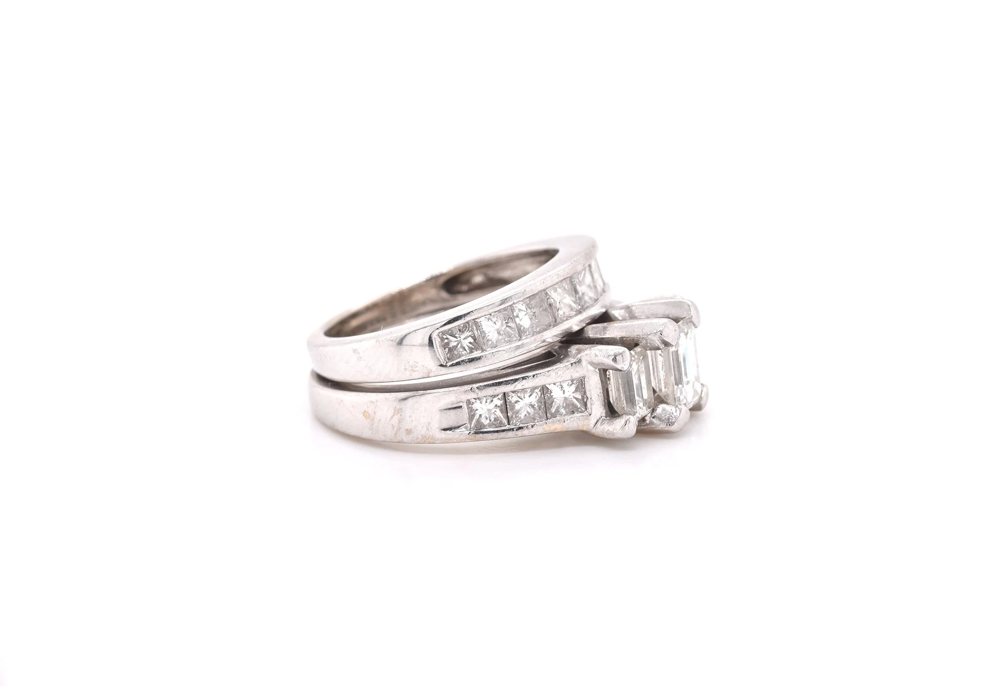 14k White Gold 0.75ct Diamond Wedding Set - Image 2