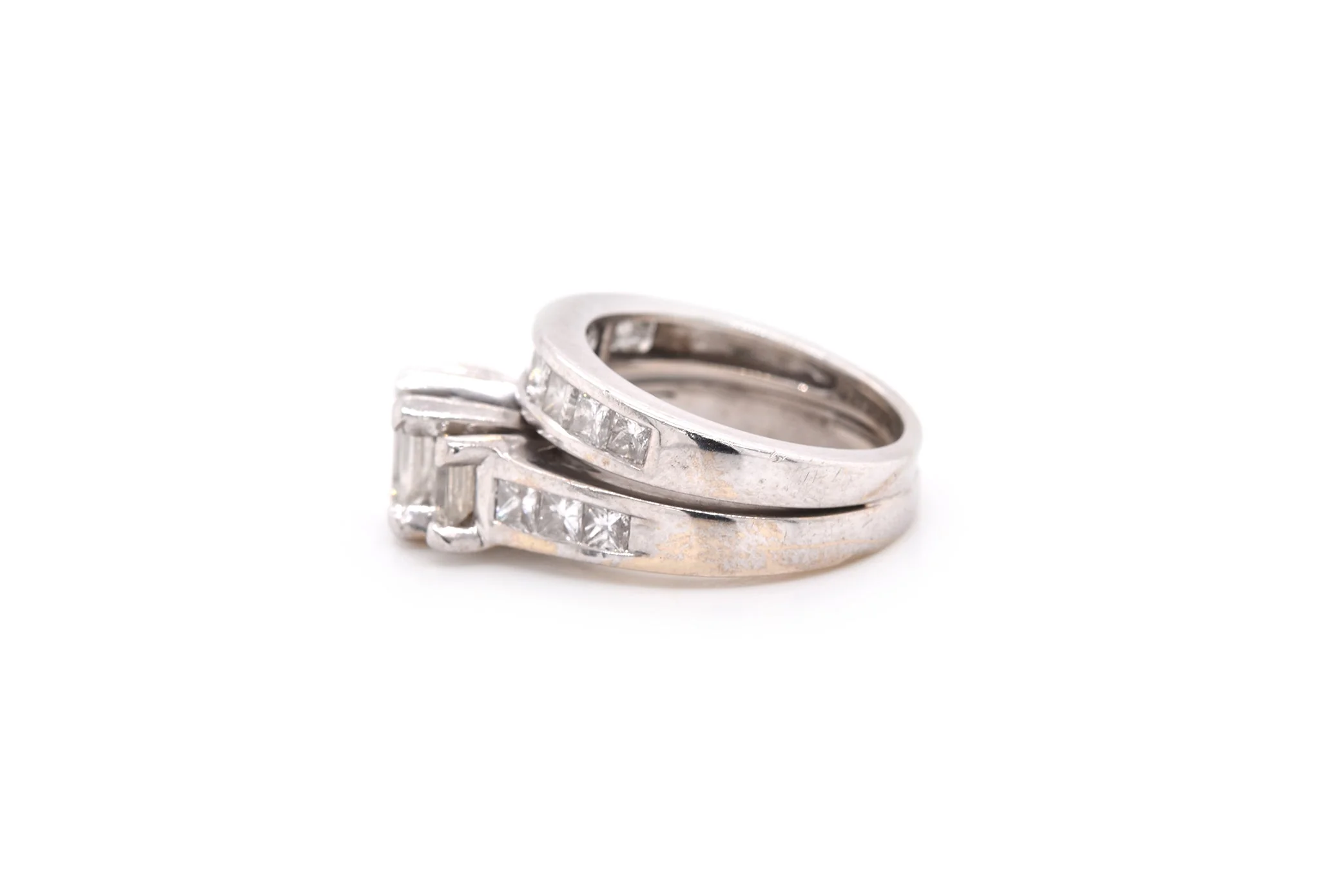 14k White Gold 0.75ct Diamond Wedding Set - Image 3