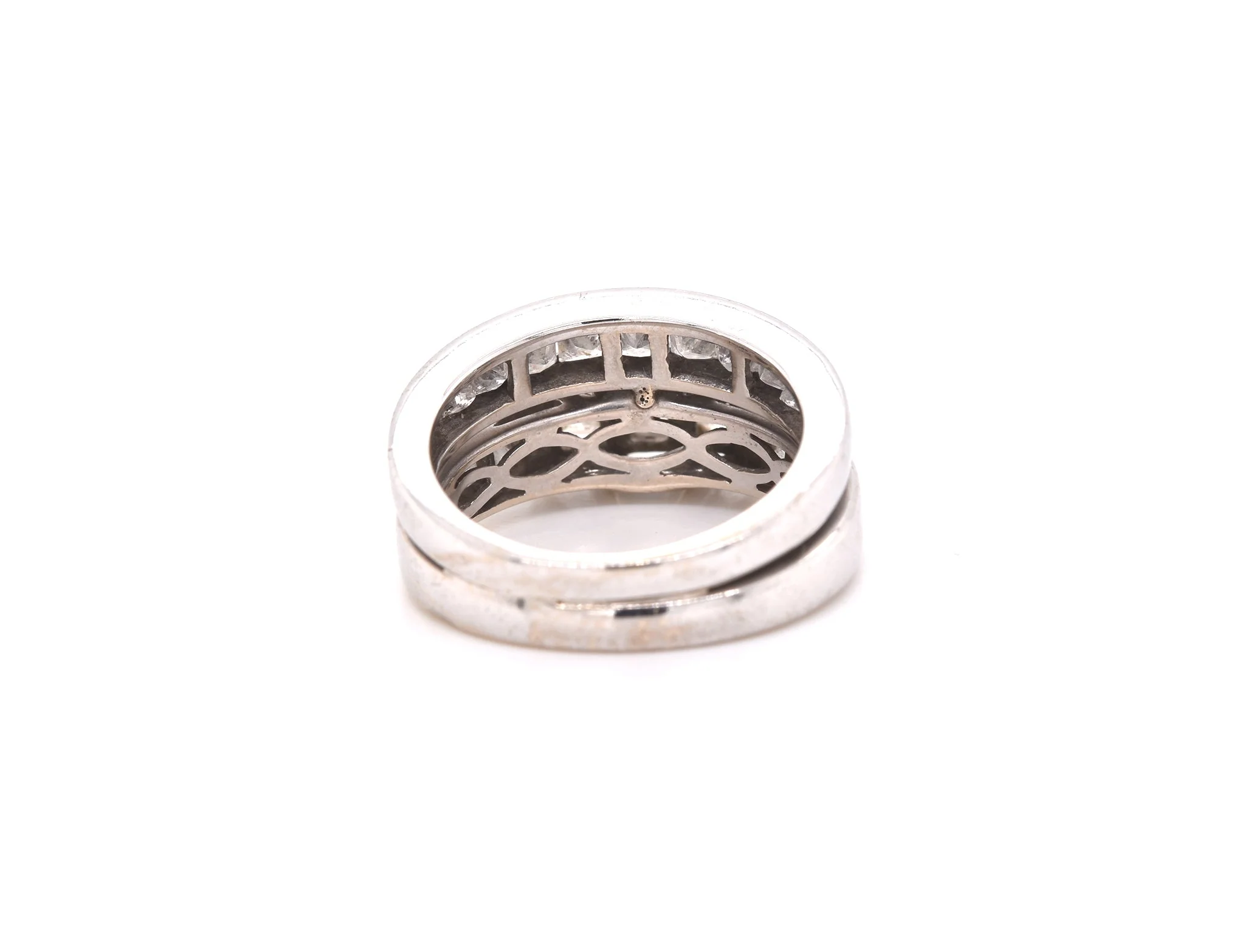 14k White Gold 0.75ct Diamond Wedding Set - Image 4