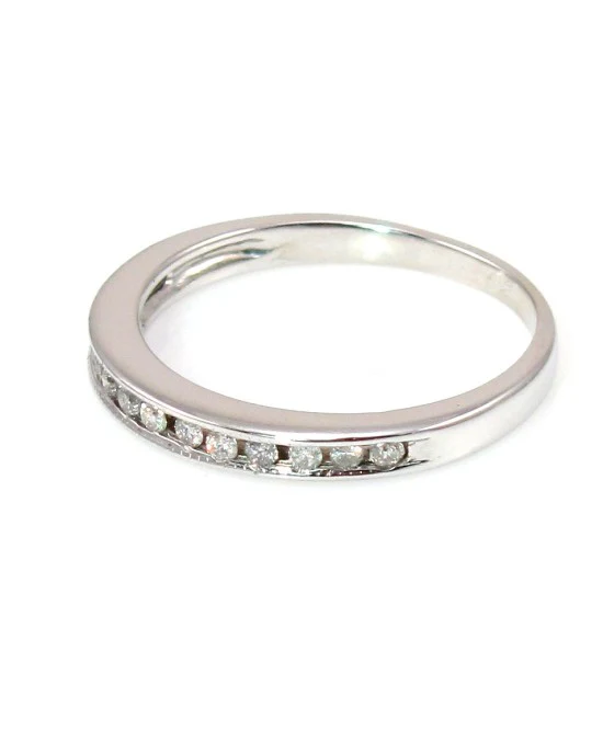 14k White Gold .14ct Diamond Band Ring Size 5.25 - Image 3