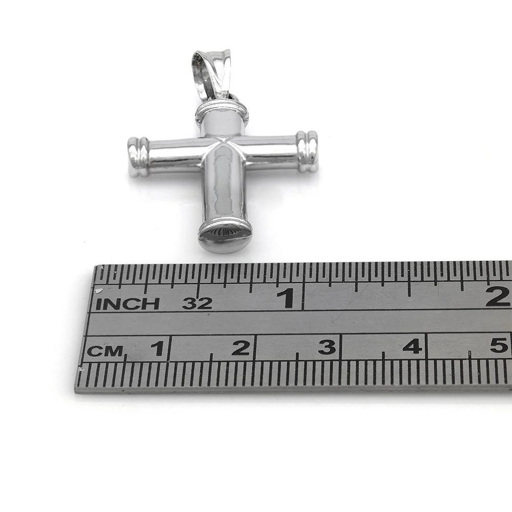 14K White Gold Cross Pendant - Image 2