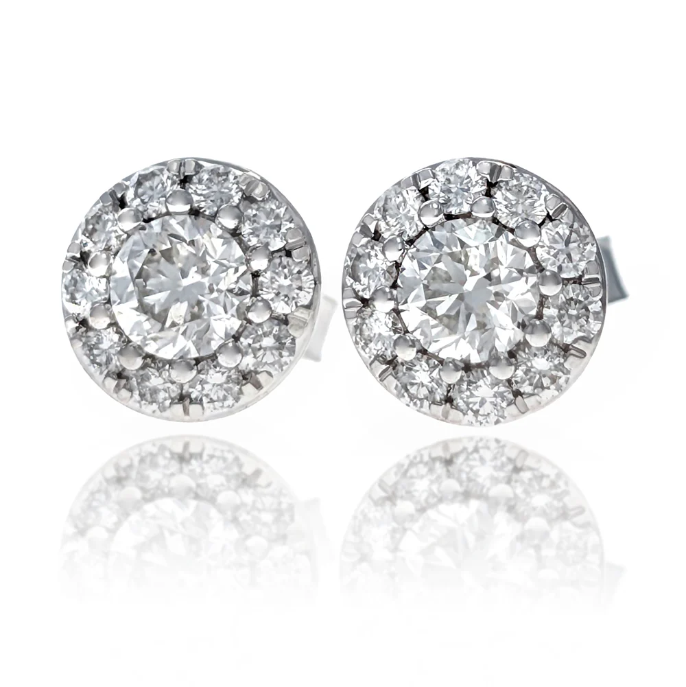 14K White Gold Diamond Earrings