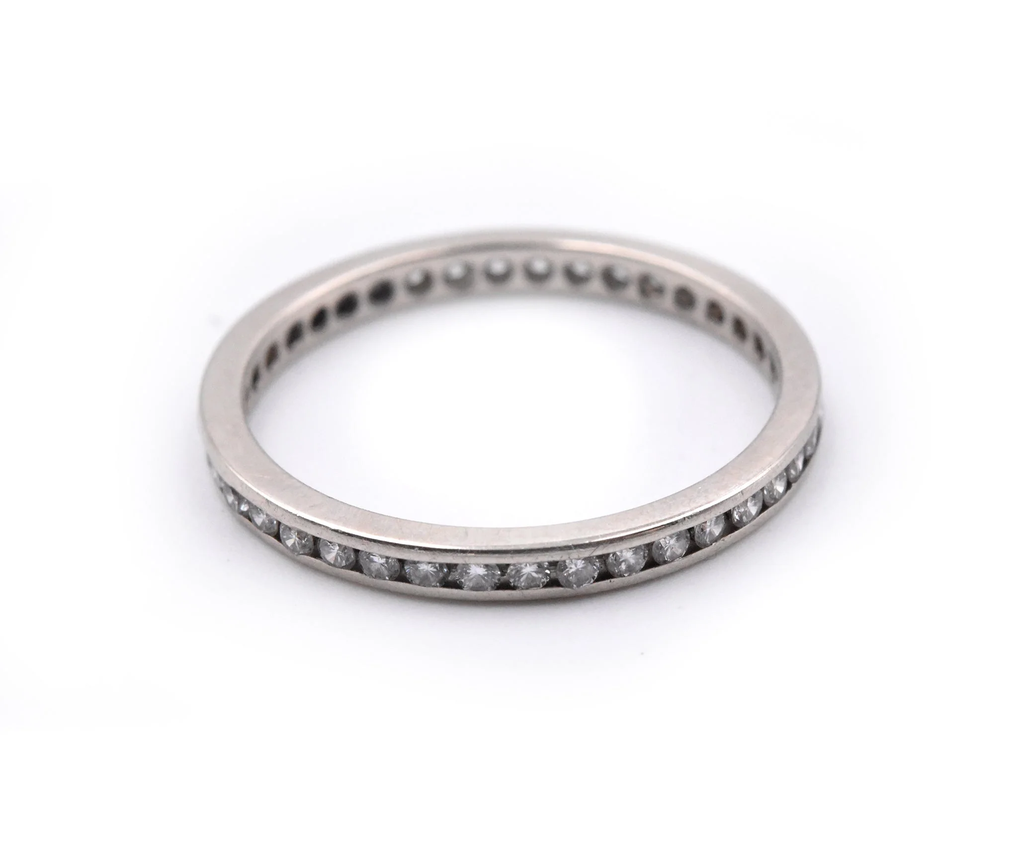 14k White Gold Diamond Eternity Band - Image 2