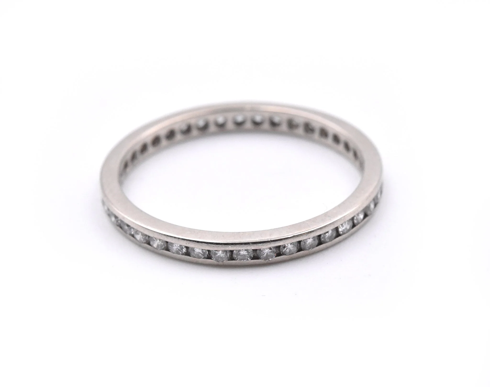 14k White Gold Diamond Eternity Band - Image 3