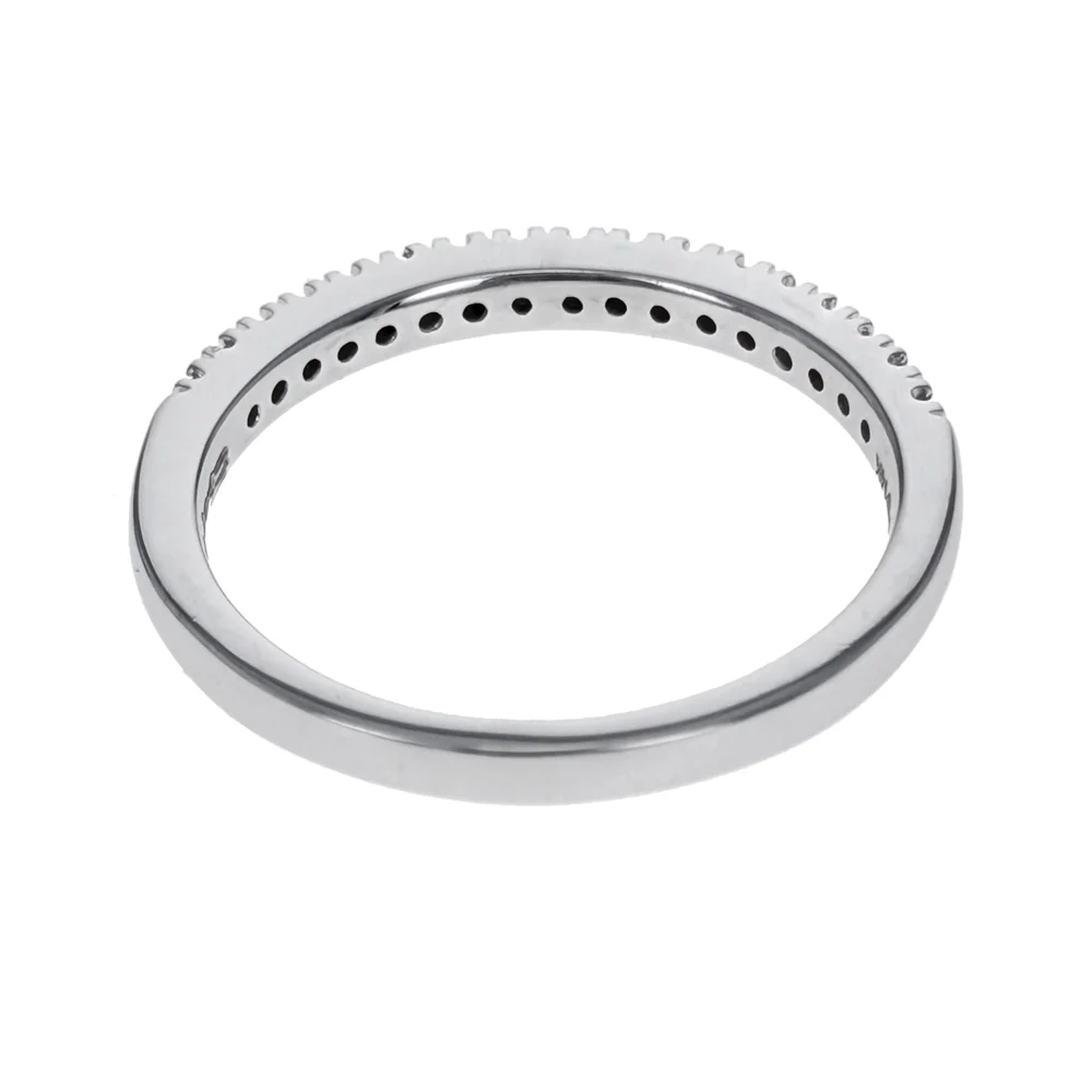 14K White Gold Diamond Wedding Band - Image 3