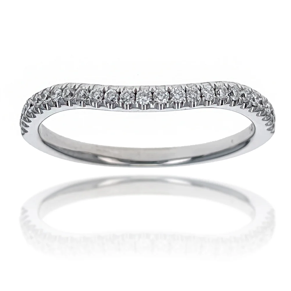 14K White Gold & Diamonds Half Eternity Wedding Band