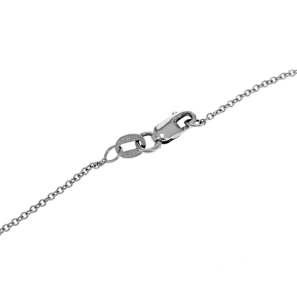 14K White Gold Marquise & Round Cut Diamond Necklace - Image 3
