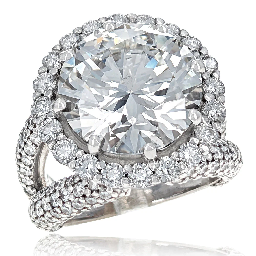 14K White Gold 10-Carat Round Brilliant Diamond Engagement Ring