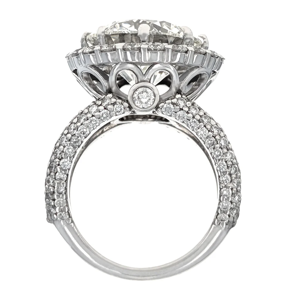 14K White Gold 10-Carat Round Brilliant Diamond Engagement Ring - Image 2