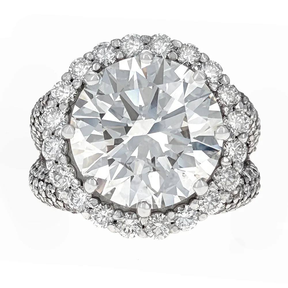 14K White Gold 10-Carat Round Brilliant Diamond Engagement Ring - Image 3
