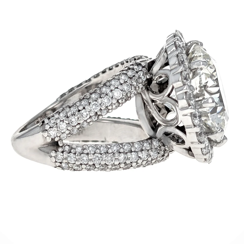 14K White Gold 10-Carat Round Brilliant Diamond Engagement Ring - Image 4