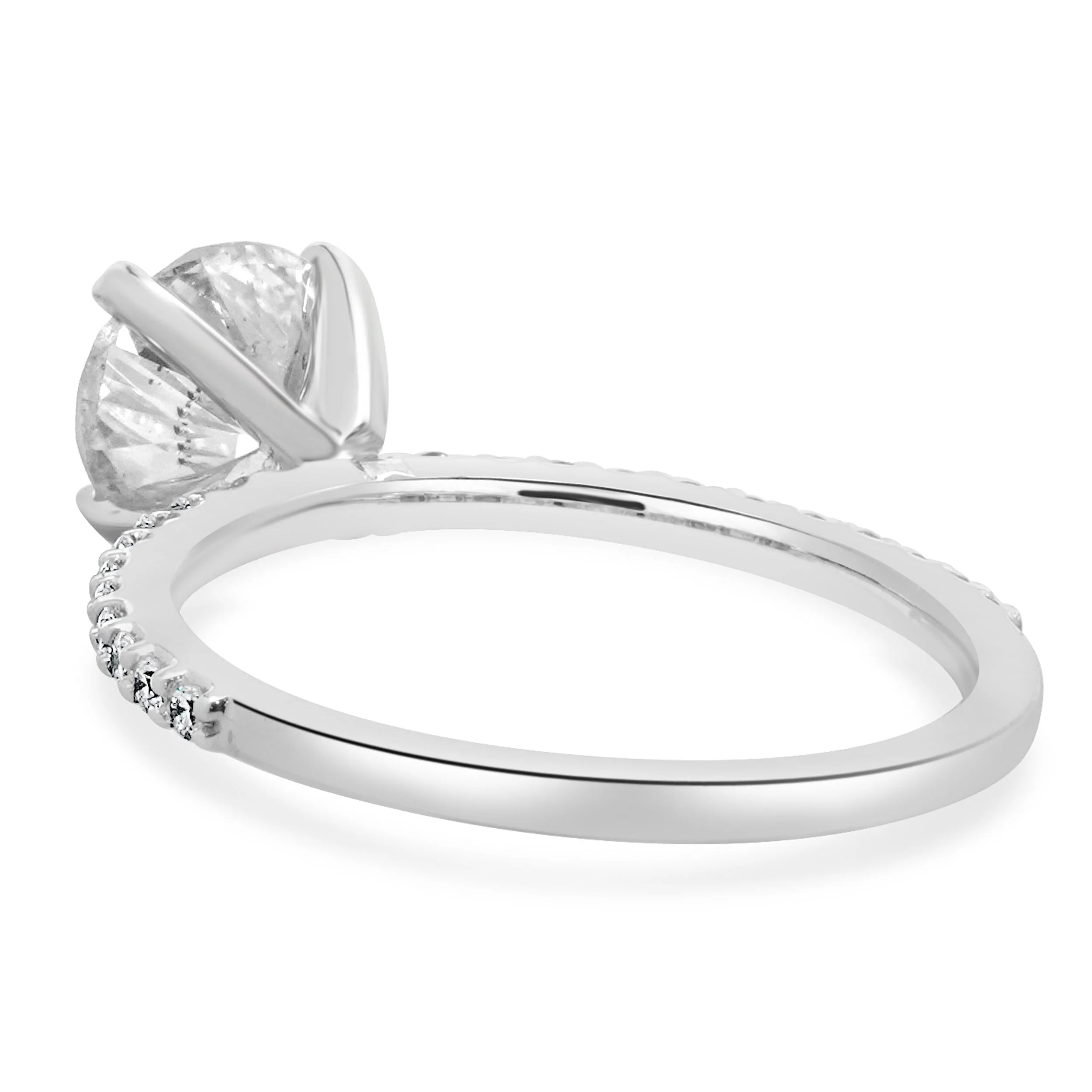 14K White Gold Round Brilliant Cut Diamond Engagement Ring - Image 4