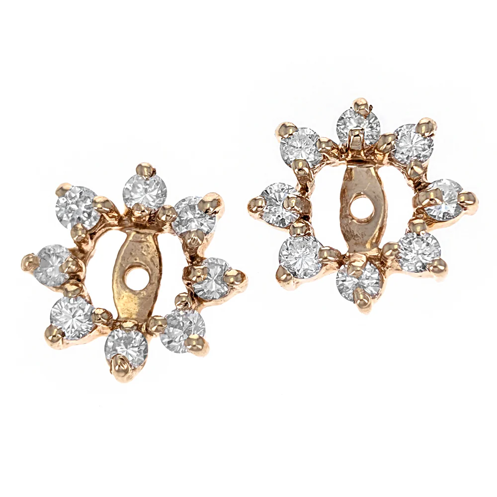 14K Yellow Gold Diamond Earring Jackets