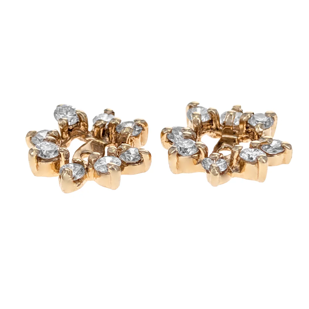 14K Yellow Gold Diamond Earring Jackets - Image 3