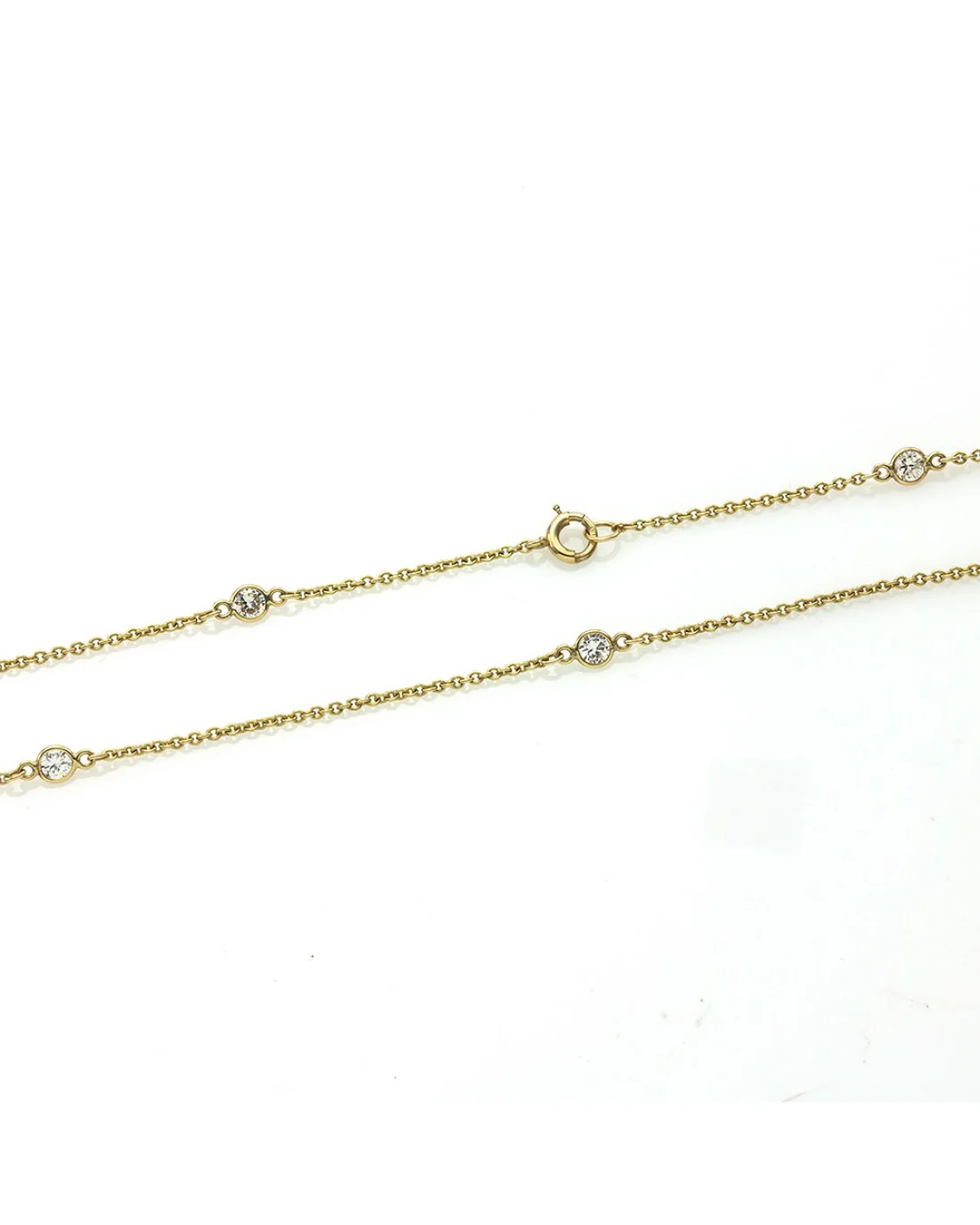 14K Yellow Gold Diamond Station Opera Length Necklace - Image 2
