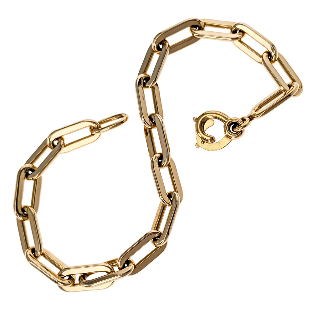 14K Yellow Gold Paperclip Link Bracelet - Image 2