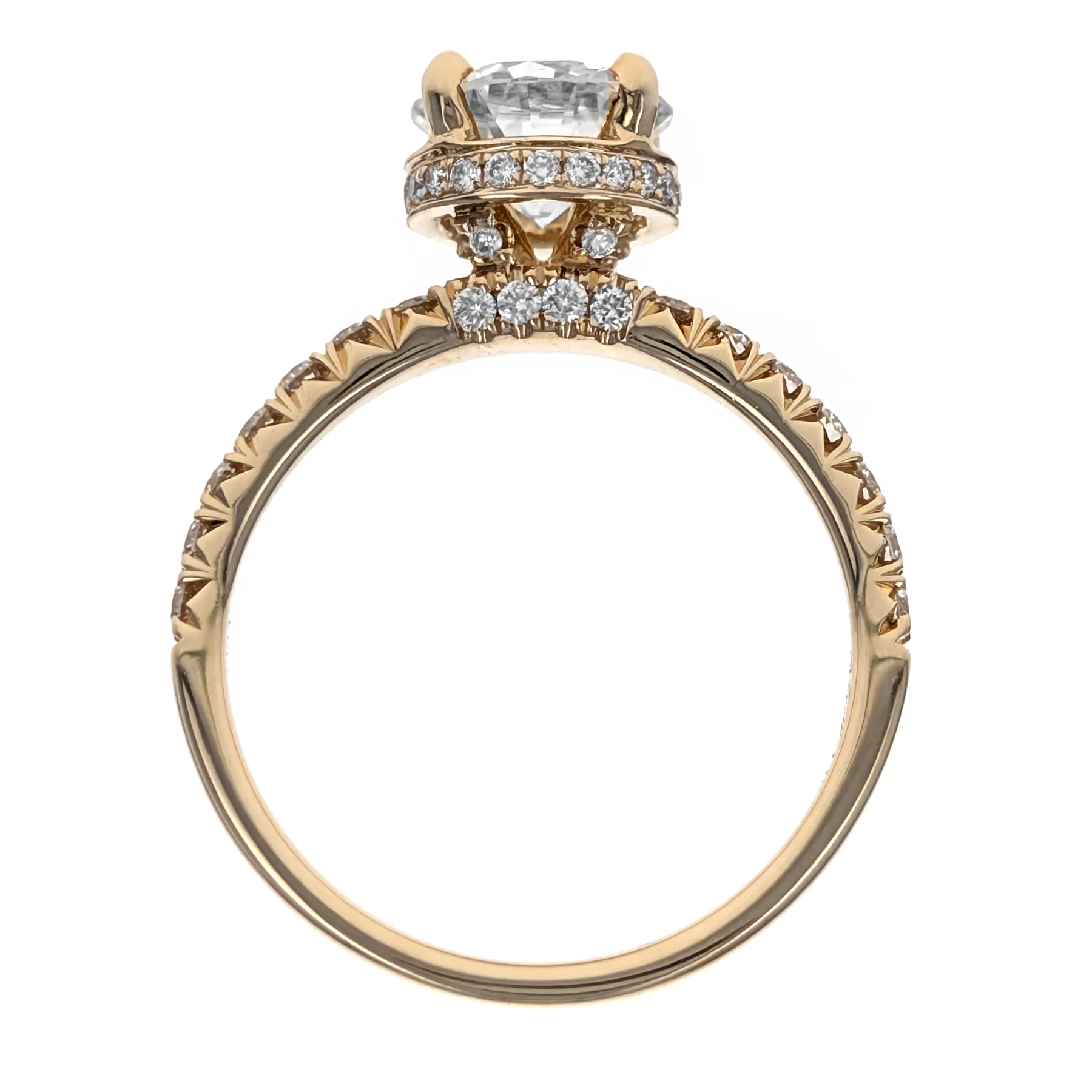 14K Yellow Gold Round Diamond Engagement Ring - Image 3