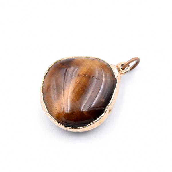14k Yellow Gold Tiger's Eye Pendant - Image 3