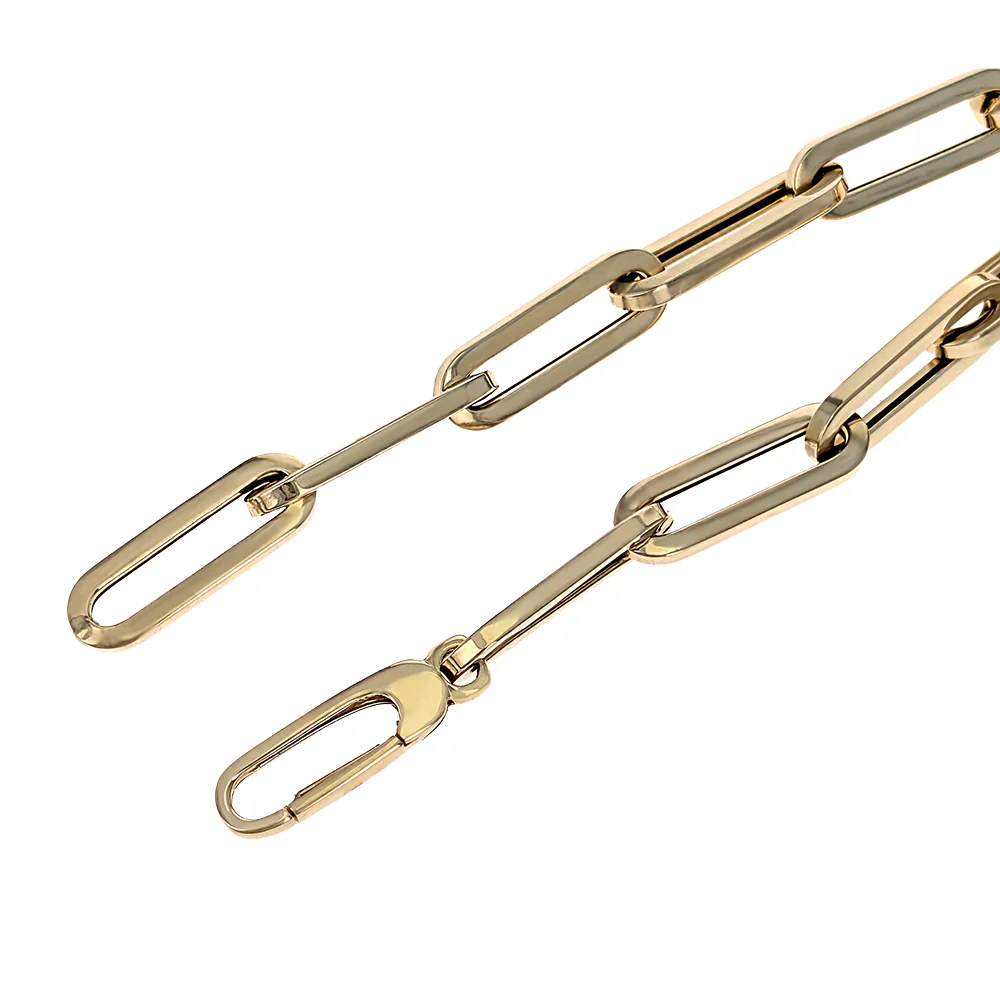 14K Yellow & White Gold Diamond Paperclip Bracelet - Image 3