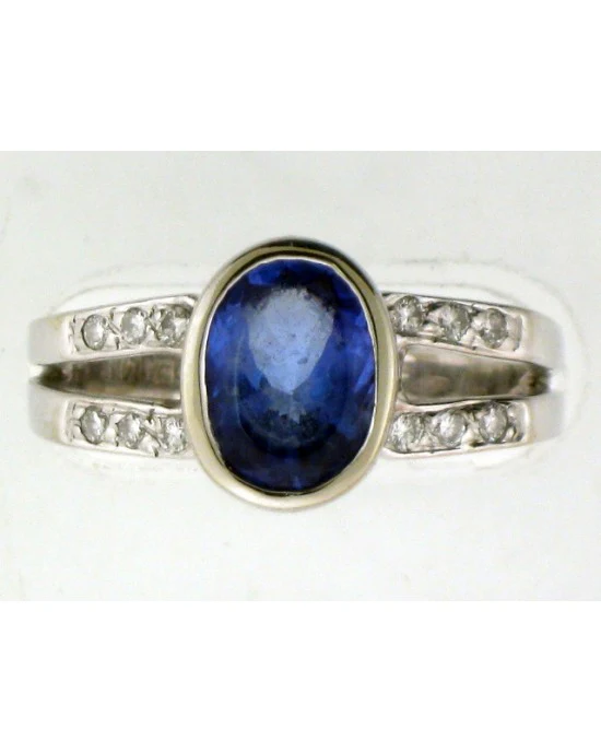 14ktw Oval Tanzanite and Diamond Pave' Ring