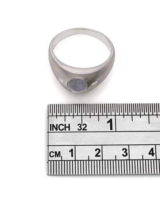 14KW Gentleman's Gray Star Sapphire Ring - Image 3